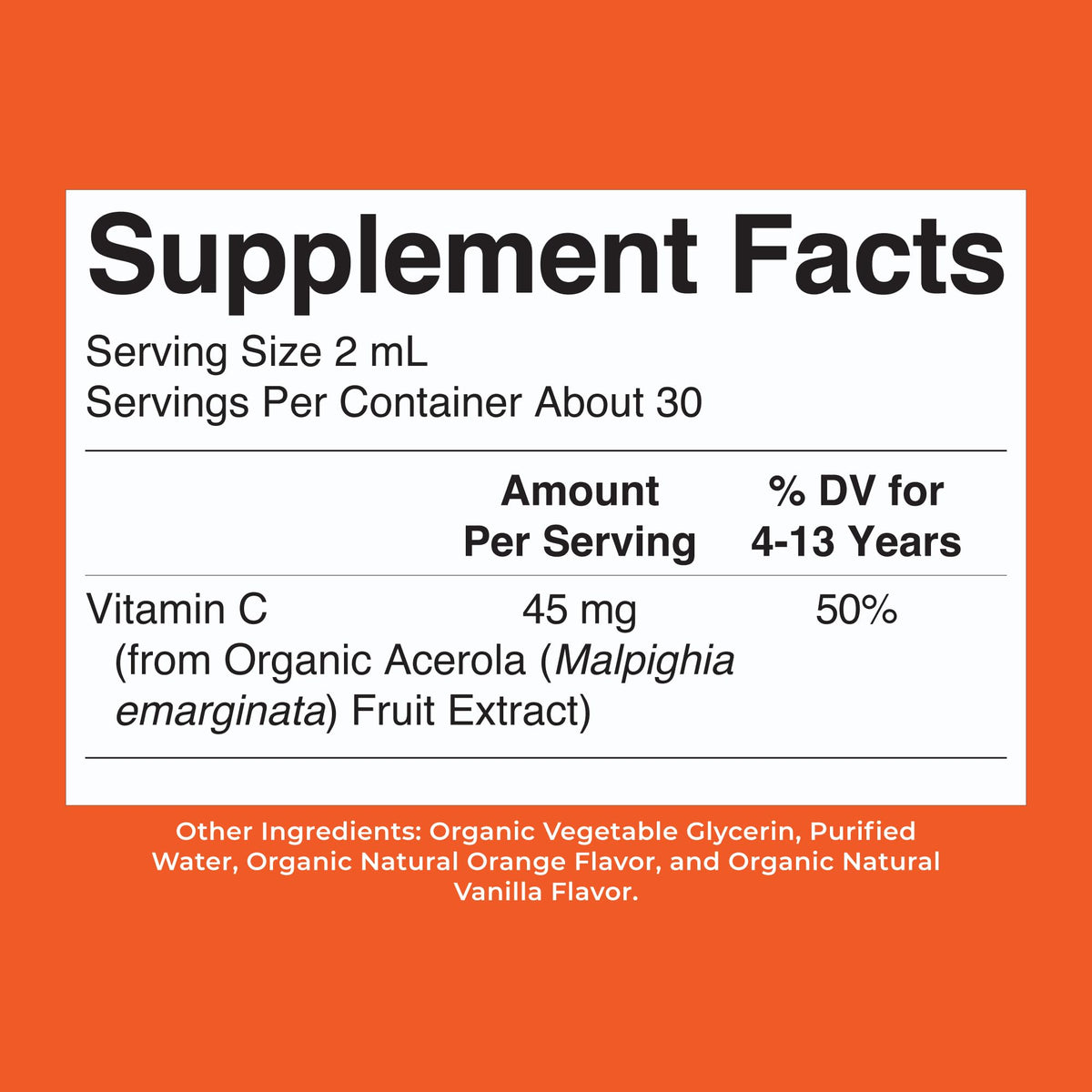 MARYRUTH'S USDA Organic Kids Vitamin C Liquid Drops, Orange Vanilla, 2 oz