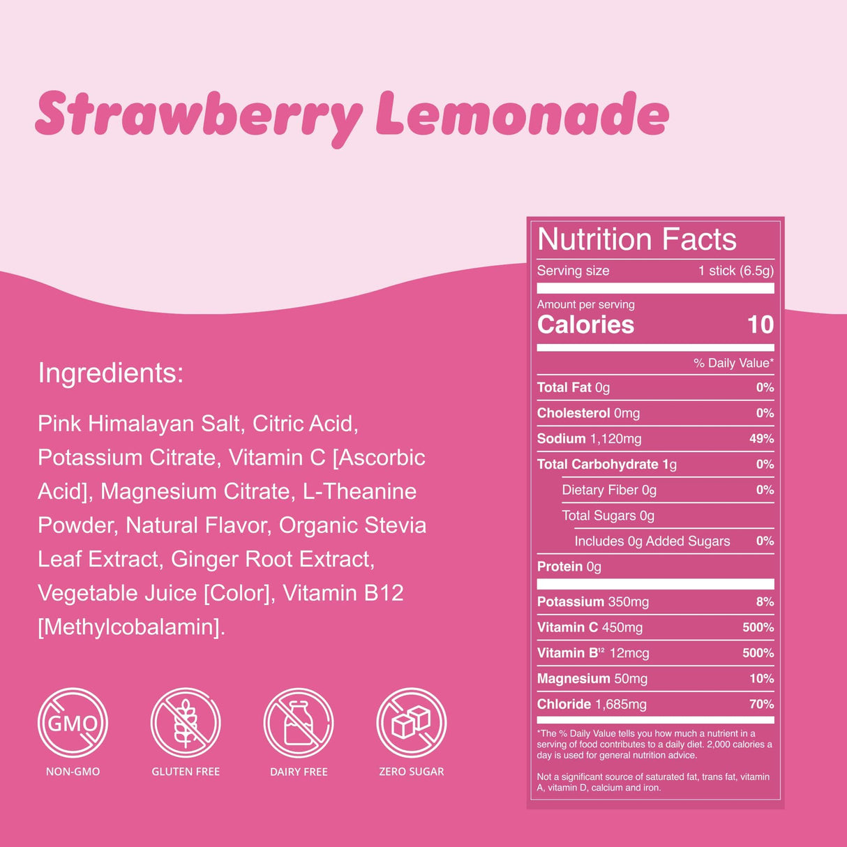 Waterboy Weekend Recovery | 3,200mg Electrolyte Powder Packets | Ginger + L-Theanine + Vitamins | No Sugar, All Natural, Gluten Free | 24 Drink Stick Mixes (Strawberry Lemonade)