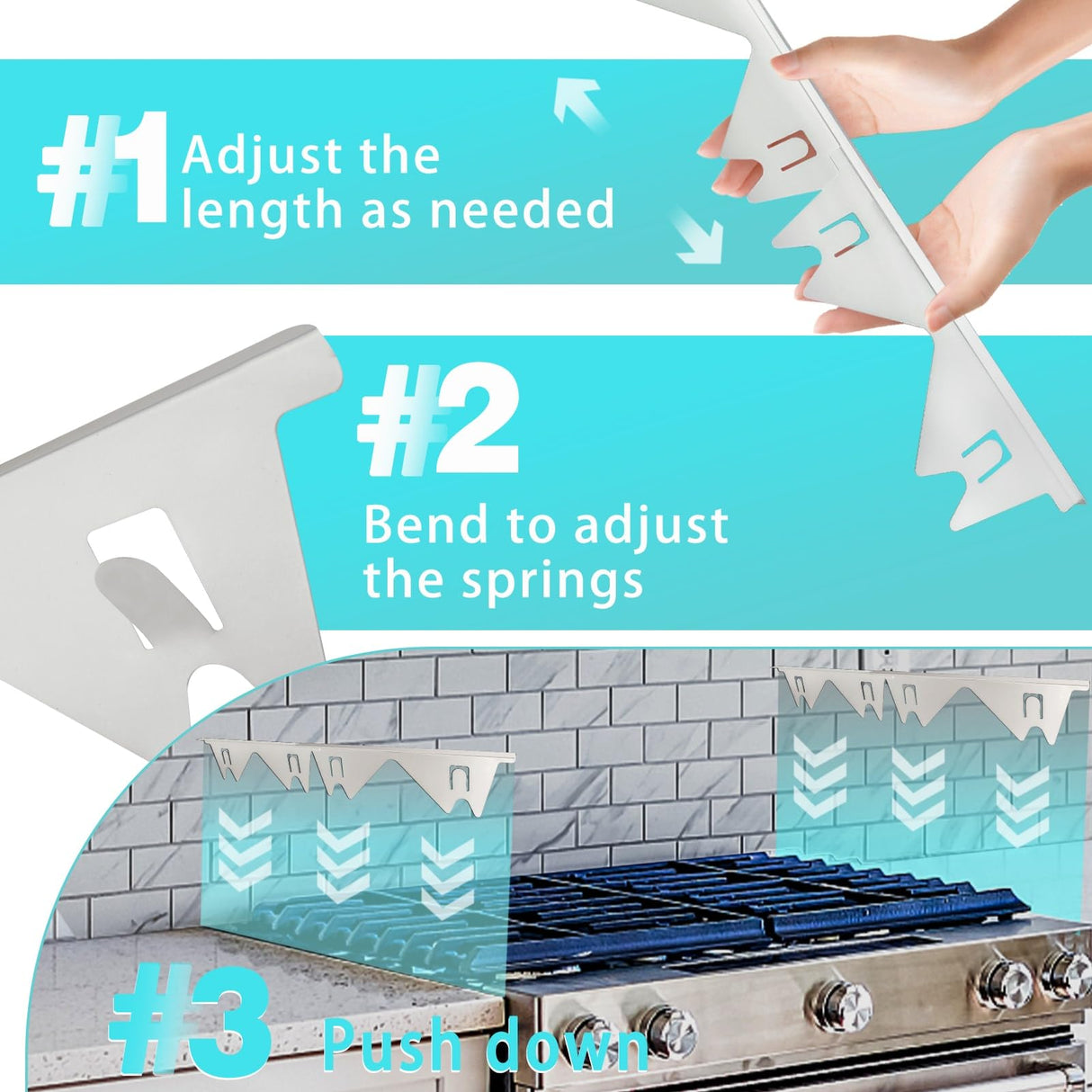 Stove Gap Covers Stainless Steel, 2 Pack Stove Gap Filler Easy Retractable Length 13.8" to 27.5", Width 0.79" ALMCALS Range Trim Kit, Heat Resistant Guard Between Stove Top & Counter