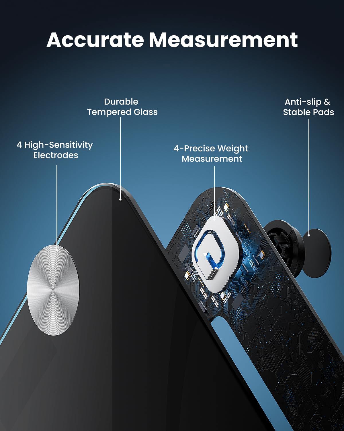 RENPHO Bluetooth Body Fat Scale, Digital Weight Scale Bathroom Smart Body Composition Analyzer Wireless BMI Compact Scale Health Monitor with Smartphone APP, 396 lbs