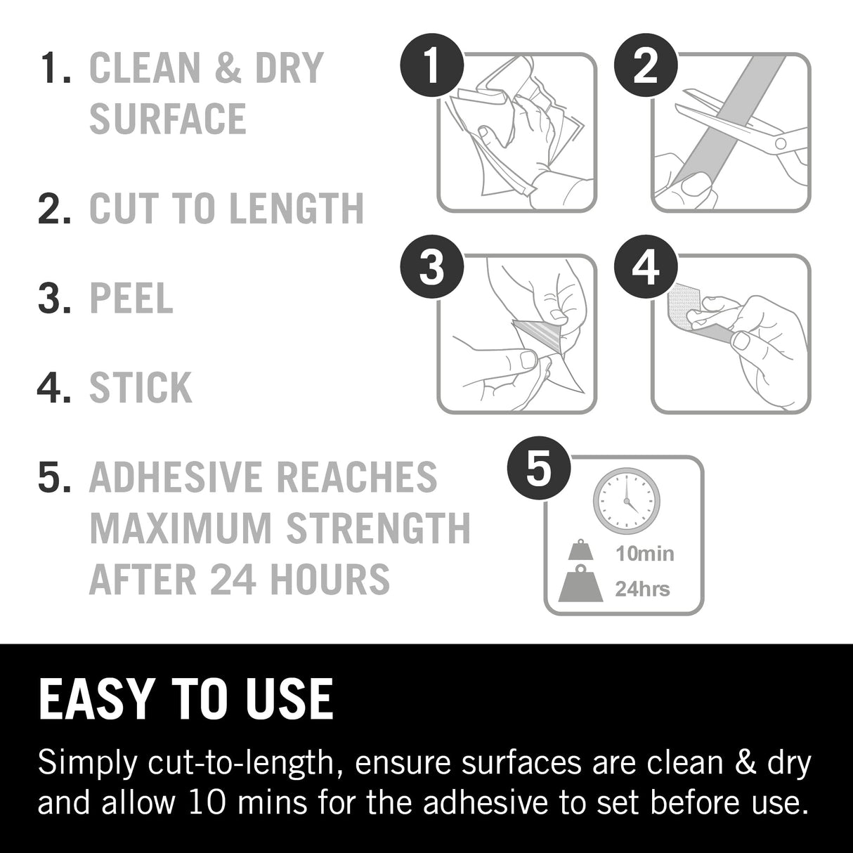 VELCRO Brand - Heavy Duty Stick On | Superior Holding Power Indoors & Outdoor Use | 50mm x 5m Tape | White