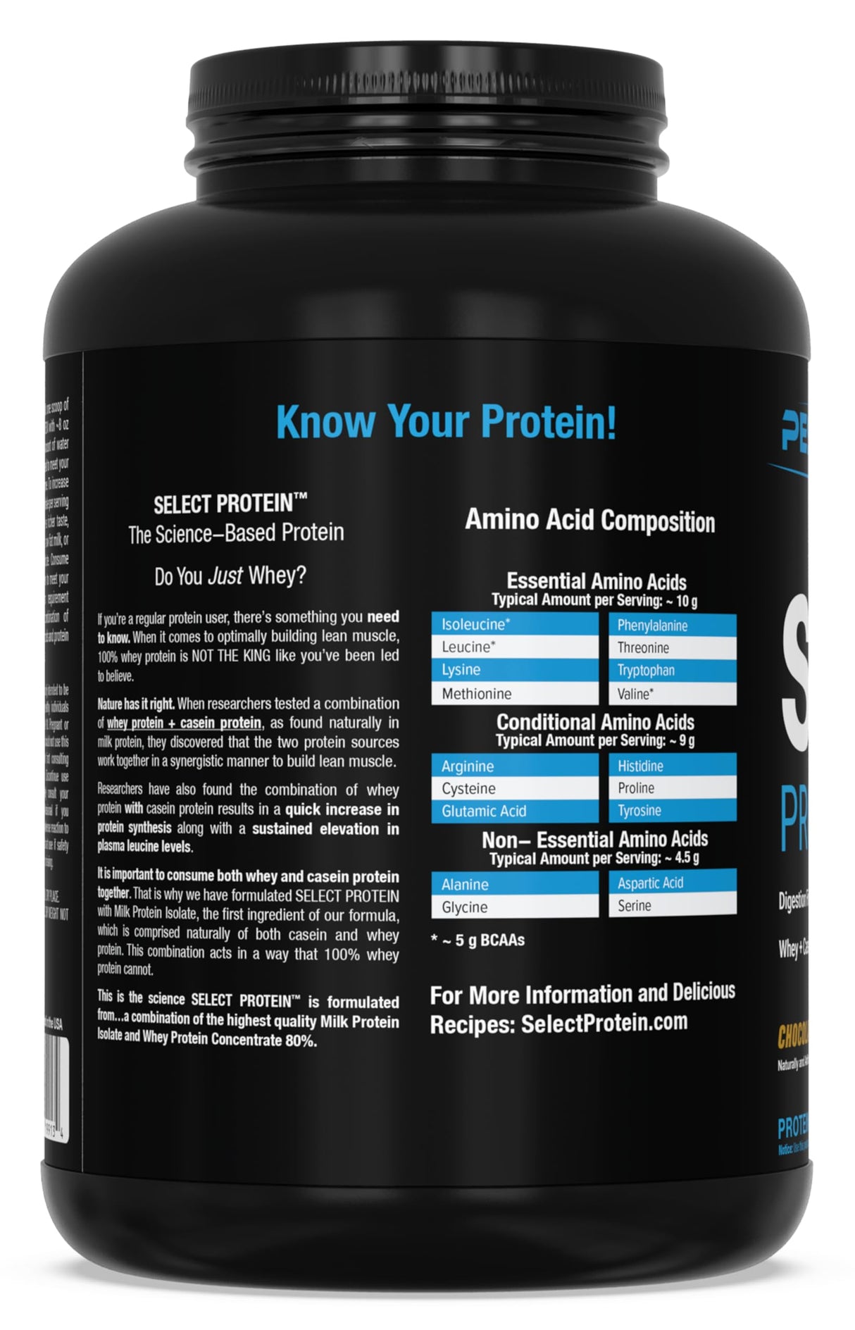 PEScience Select Protein Powder, Whey and Casein Blend, Clean Protein Powder for Women and Men, Low Calorie, Low Carb, Keto Friendly, Gluten Free, Chocolate Peanut Butter Cup, 55 Servings