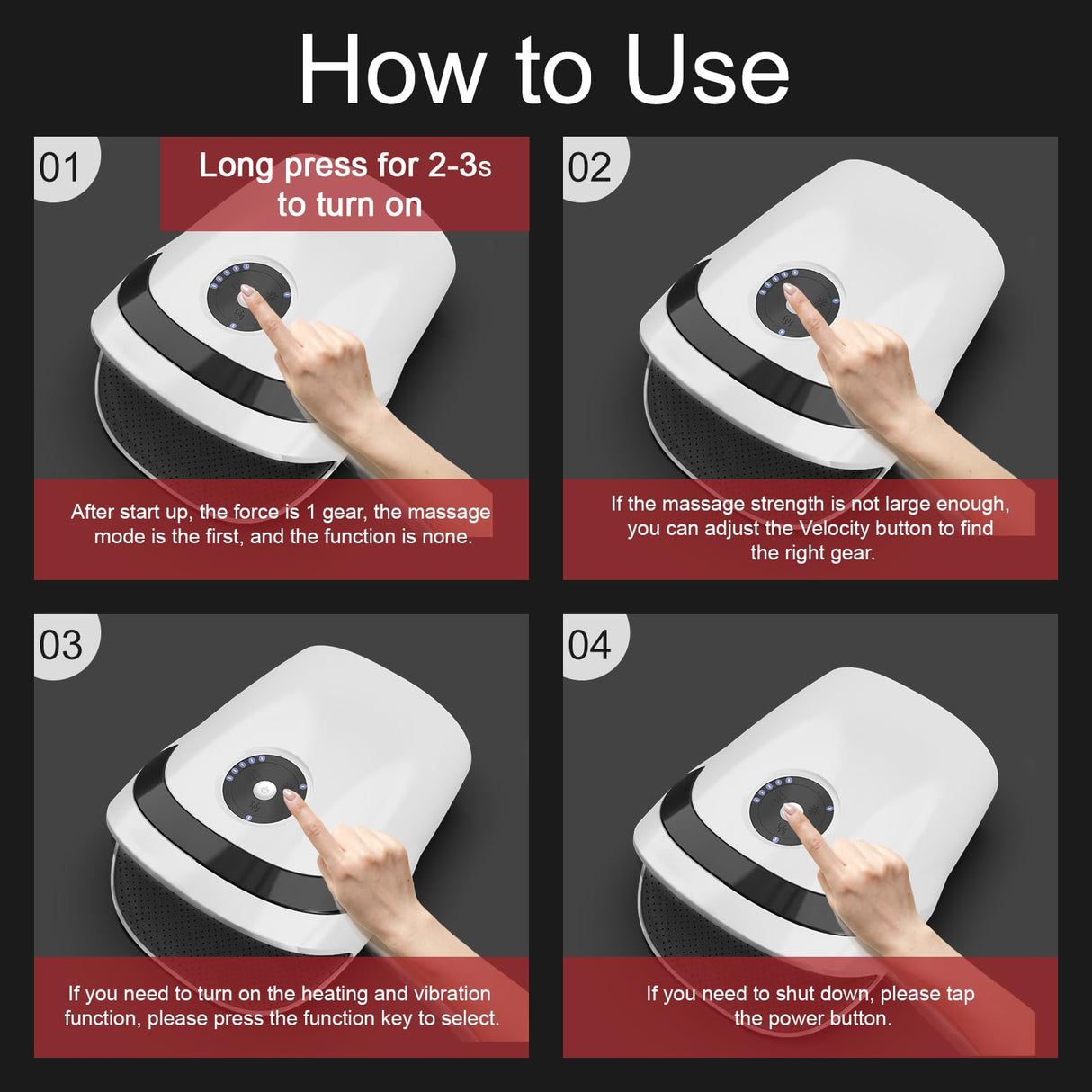 Xllent Christmas Gifts for Women,White Elephant Gifts for Adults - Hand Massager with Compression & Heating,Electric Hand Massager for Arthritis and Carpal Tunnel(White)