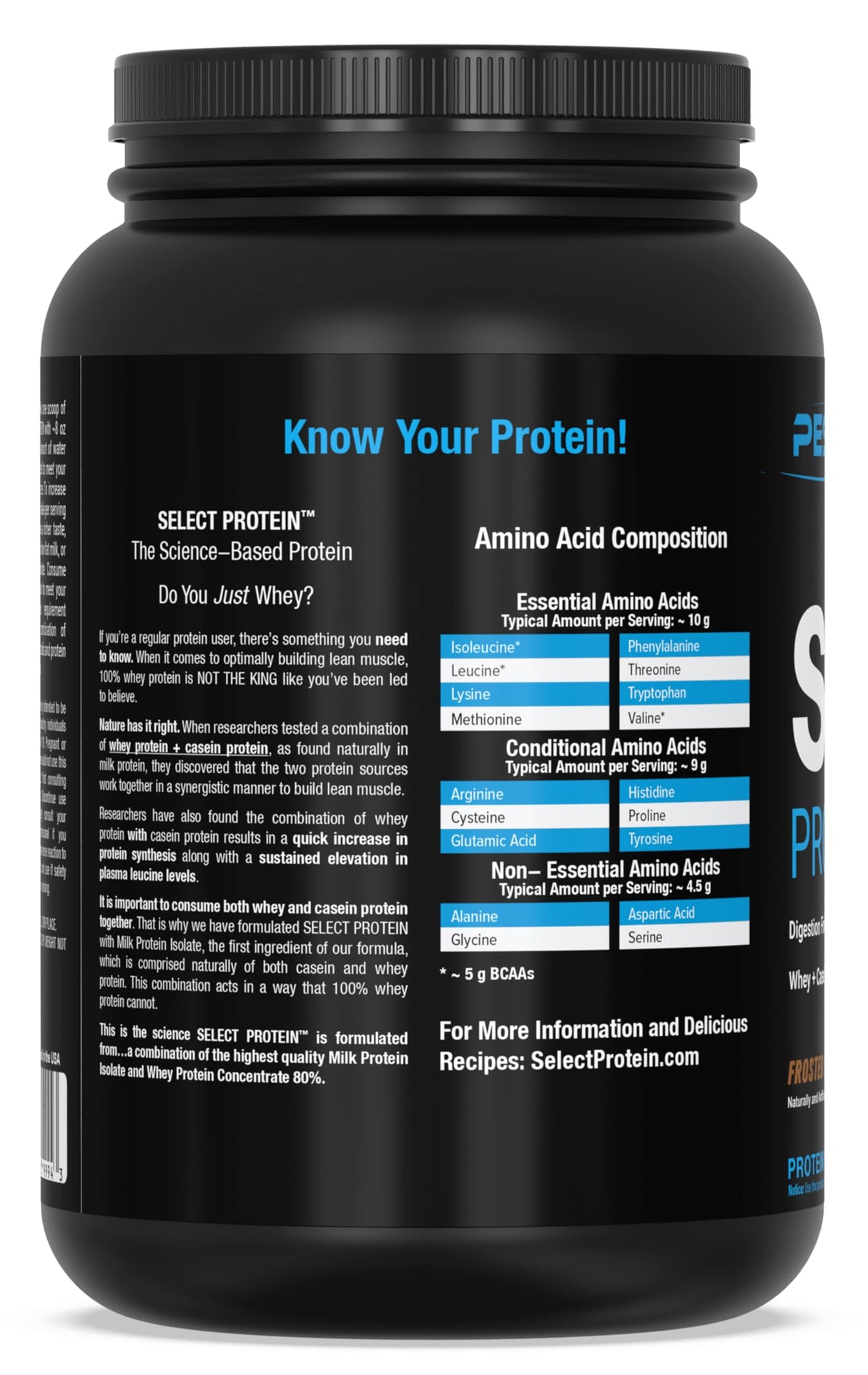 PEScience Select Protein Powder, Whey and Casein Blend, Clean Protein Powder for Women and Men, Low Calorie, Low Carb, Keto Friendly, Gluten Free, Frosted Chocolate Cupcake, 27 Servings