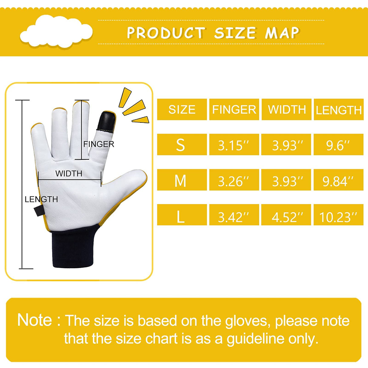 FEISHDEK Cactus Gloves Soft Deerskin Women Gardening Glove Thorn Proof for Cacti Handling (Large - Short Sleeve, Yellow)