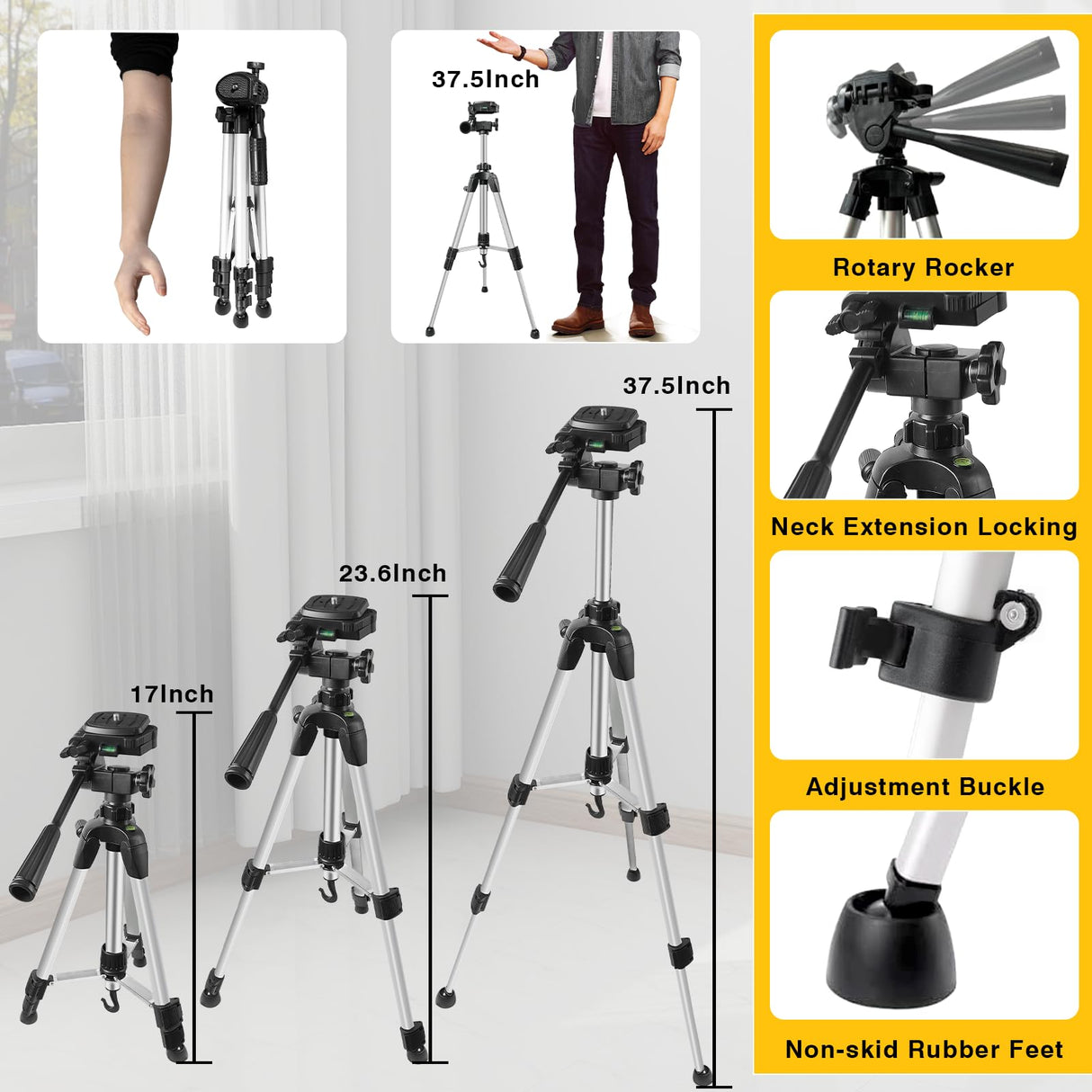 Laser Level with Tripod, Alloyman 4x360° Self Leveling Laser Level, Green Line Laser 4D Laser Leveler Tool with 2Pcs Lithium Batteries for Picture Hanging, Tile, Home Renovation, Indoor