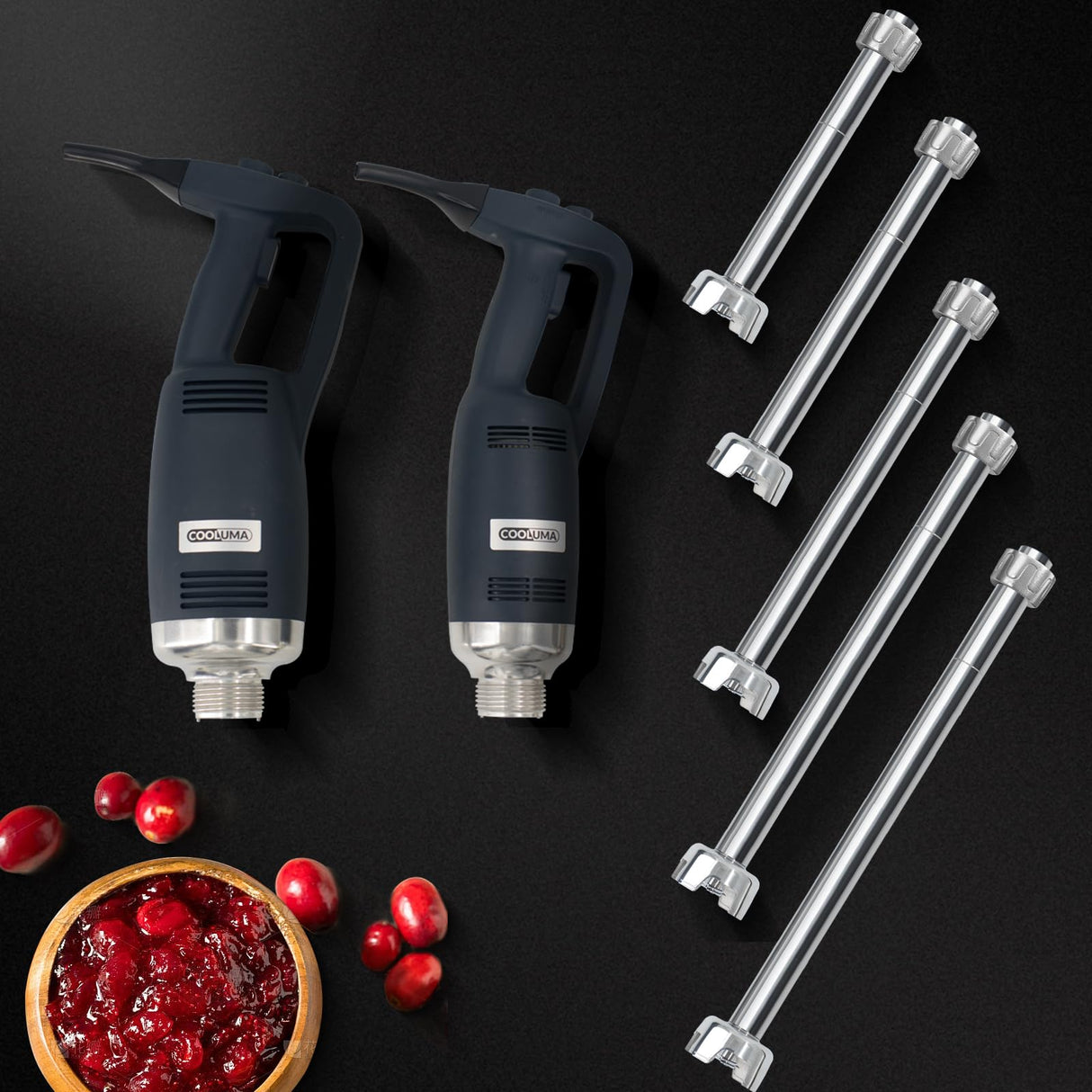 COOLUMA Commercial Immersion Blender, X-Heavy Huty 750W Handheld Blender, 18 Inch Detachable Shaft, 8,000-19,000 RPM Variable Speed, 42 Gallons Multifunction Pro Electric Stick Emulsifier.