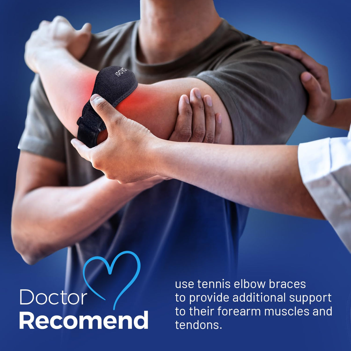 APOYO Tennis Elbow Brace, Elbow Brace for Tendonitis and Tennis Elbow Strap, Counterforce Arm Band for Tendon Relief for Men & Women