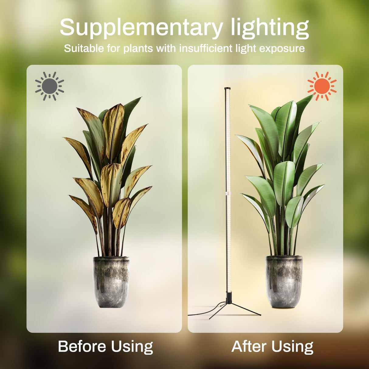 Atmel Standing Grow Lights for Indoor Plants with Timer 4Ft, 3 Adjustable Modes Full Spectrum Plant Lights for Indoor Growing, 243 LED Plant Grow Light for Flowering, Office, Indoor Garden