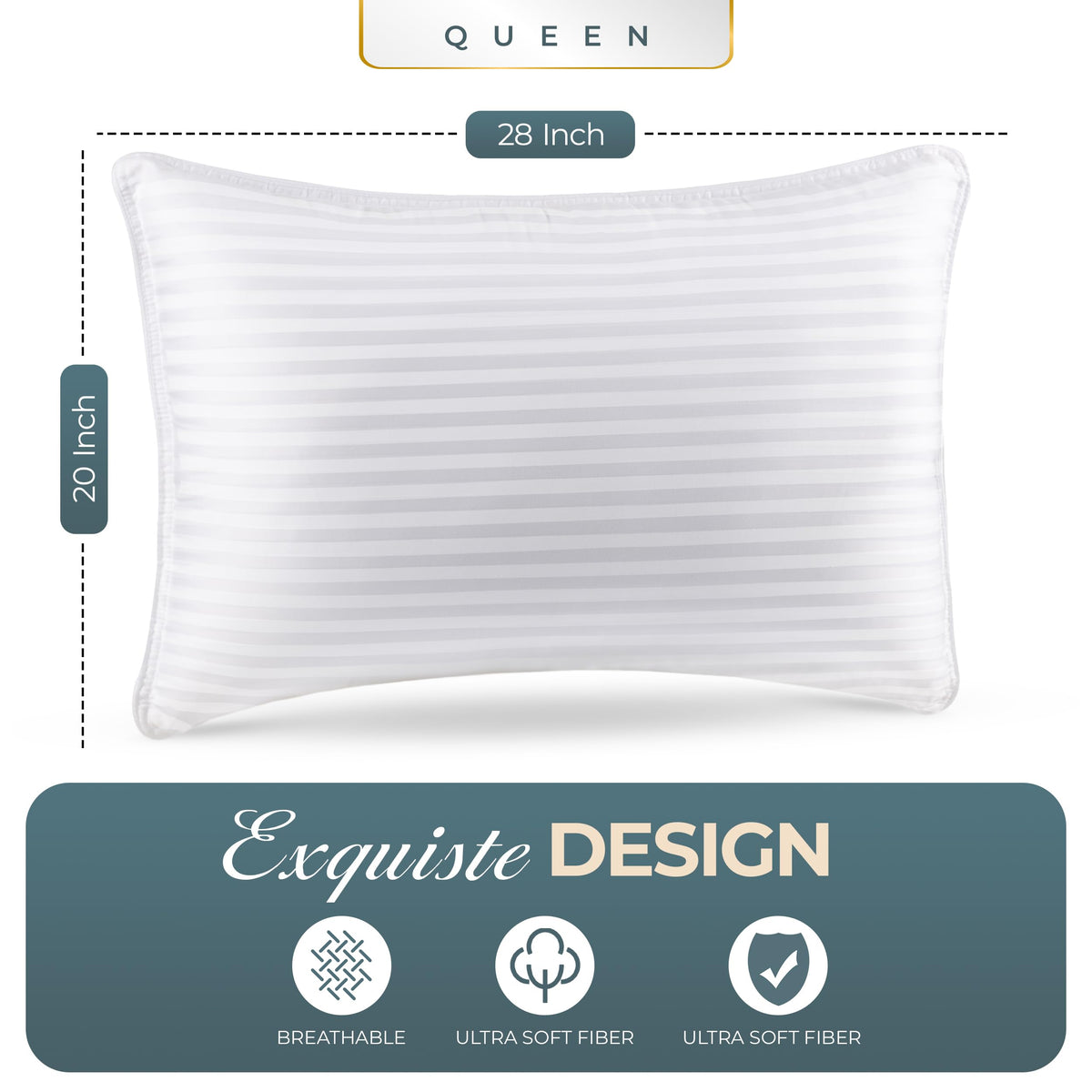 Utopia Bedding Hotel Bed Pillows for Sleeping, Pillows Queen size set of 2