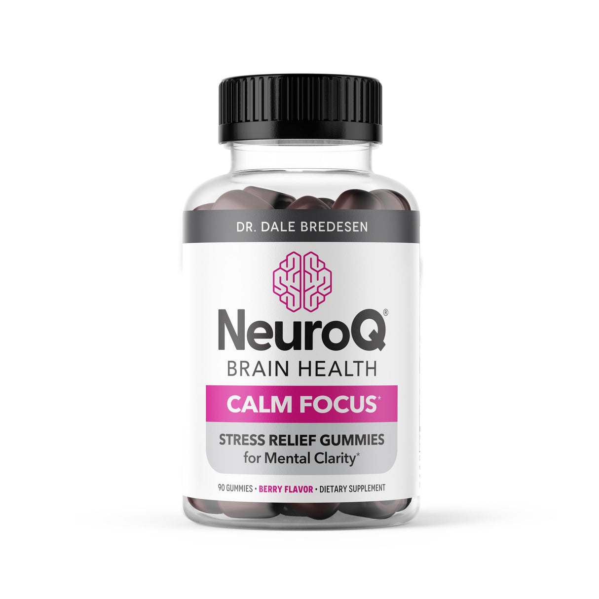 NeuroQ Calm Focus Gummies - Stress Relief Supplement - Supports Mental Function & Relaxation - Sensoril Ashwagandha, Magnesium, GABA, L-Theanine, Andean Cocoa & Kava Kava - 90 Gummies