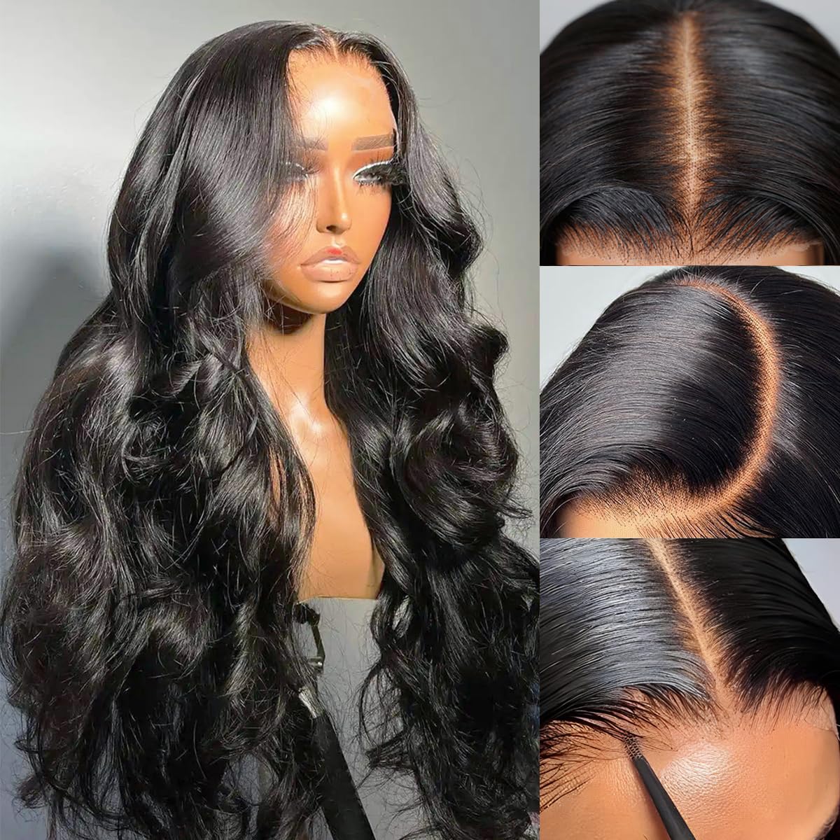 Daveila Body Wave Glueless Wig Human Hair Pre Plucked Pre Cut Glueless Lace Front Wig Ready to Wear 6x4 Body Wave Closure Wig Human Hair 180% Density Body Wave Pre Plucked Human Hair Wig Lace 22 Inch
