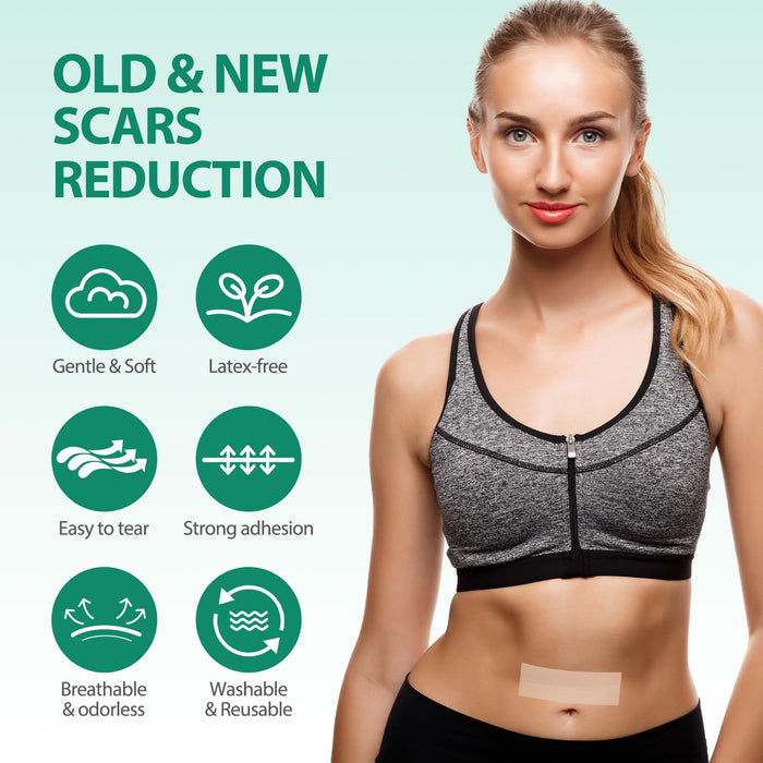 Medical Grade Silicone Scar Sheets (1.6” x 120” Roll - 3M), Professional Silicone Scar Tape, Reusable Silicone Scar Strips, Scar Remove Treatment for Acne Scars C-Section & Keloid Surgery