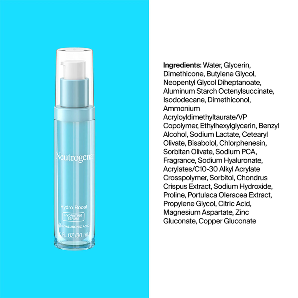 Neutrogena Hydro Boost Hydrating Serum with Hyaluronic Acid, 1 fl. oz