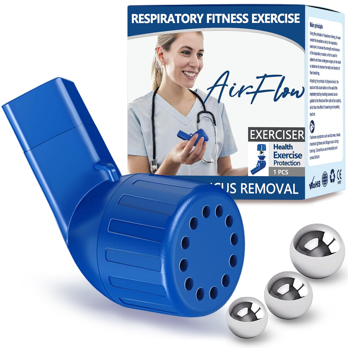 Lung Exerciser, Acapell Flutter Valve Device, Mucus Clearance and Lung Expansion Device, Breathing Trainer for Lung Recovery | Natural Expiratory Exerciser