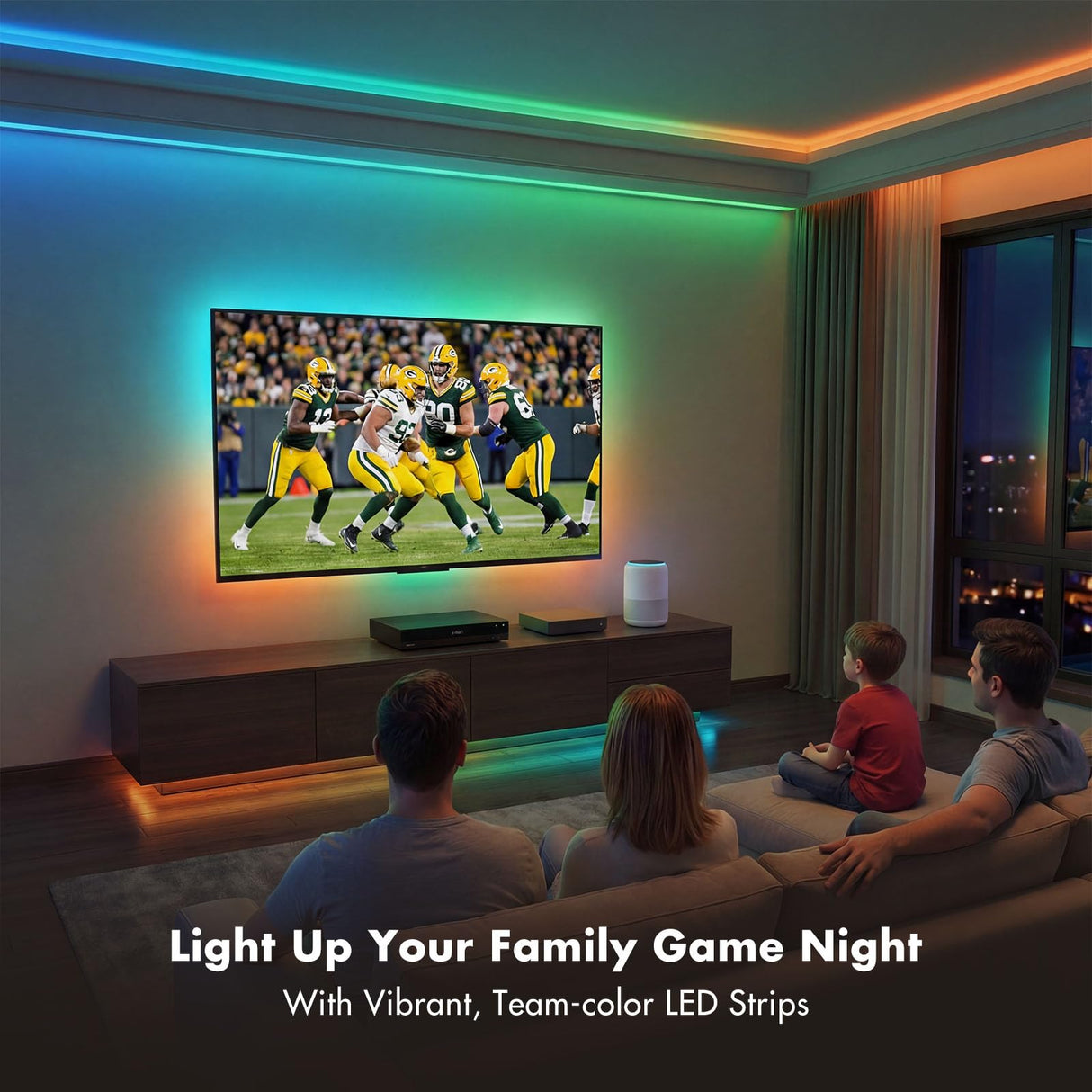 ATHONO Led Lights for Bedroom 100FT Smart IC+RGB, Music Sync Color Changing Strip Lights, 24Key Remote+App Control Light Strip for BedHead,Underbed,Ceiling,Background Wall(2Rolls of 50FT)