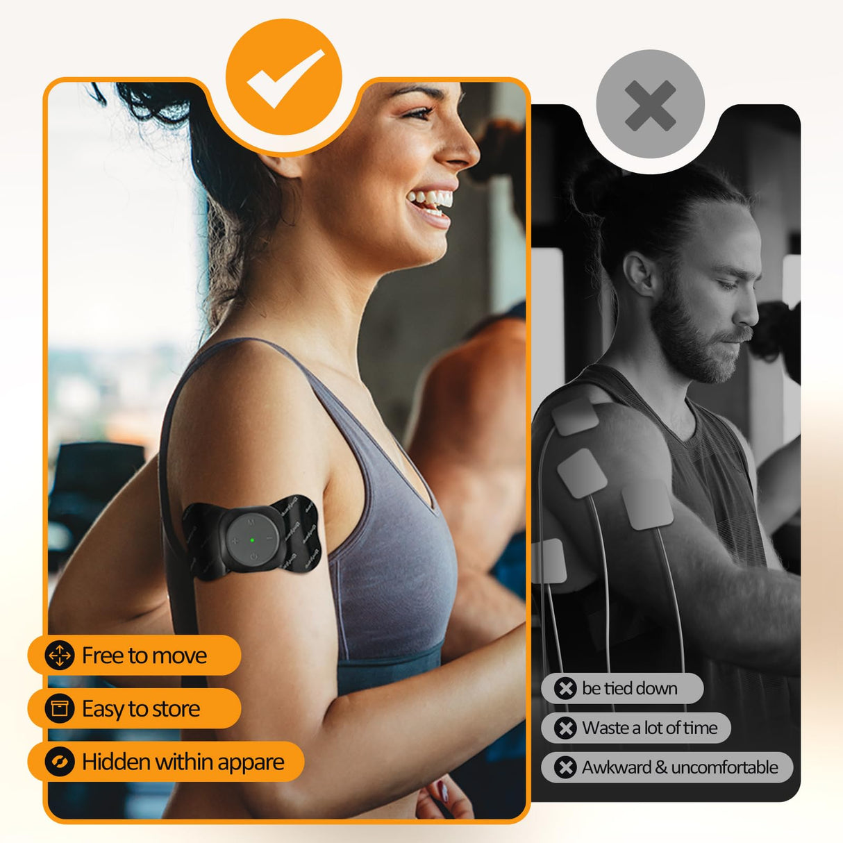 Comfytemp Wireless TENS Unit 30 Modes Muscle Stimulator for Pain Relief, FSA HSA Eligible 2 Packs Rechargeable TENS Machine with Remote, Pulse Muscle Stimulator for Back Shoulder Sciatica (4pads)