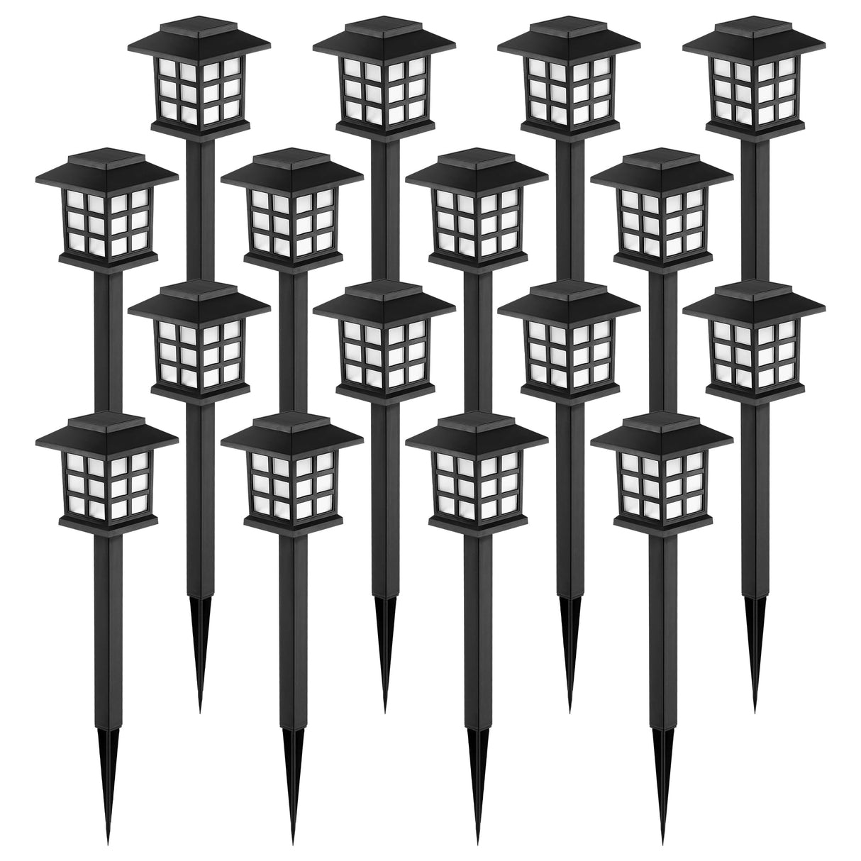 GIGALUMI Solar Outdoor Lights,16 Pack LED Solar Lights Outdoor Waterproof, Solar Walkway Lights Maintain 10 Hours of Lighting for Your Garden, Landscape, Path, Yard, Patio, Driveway