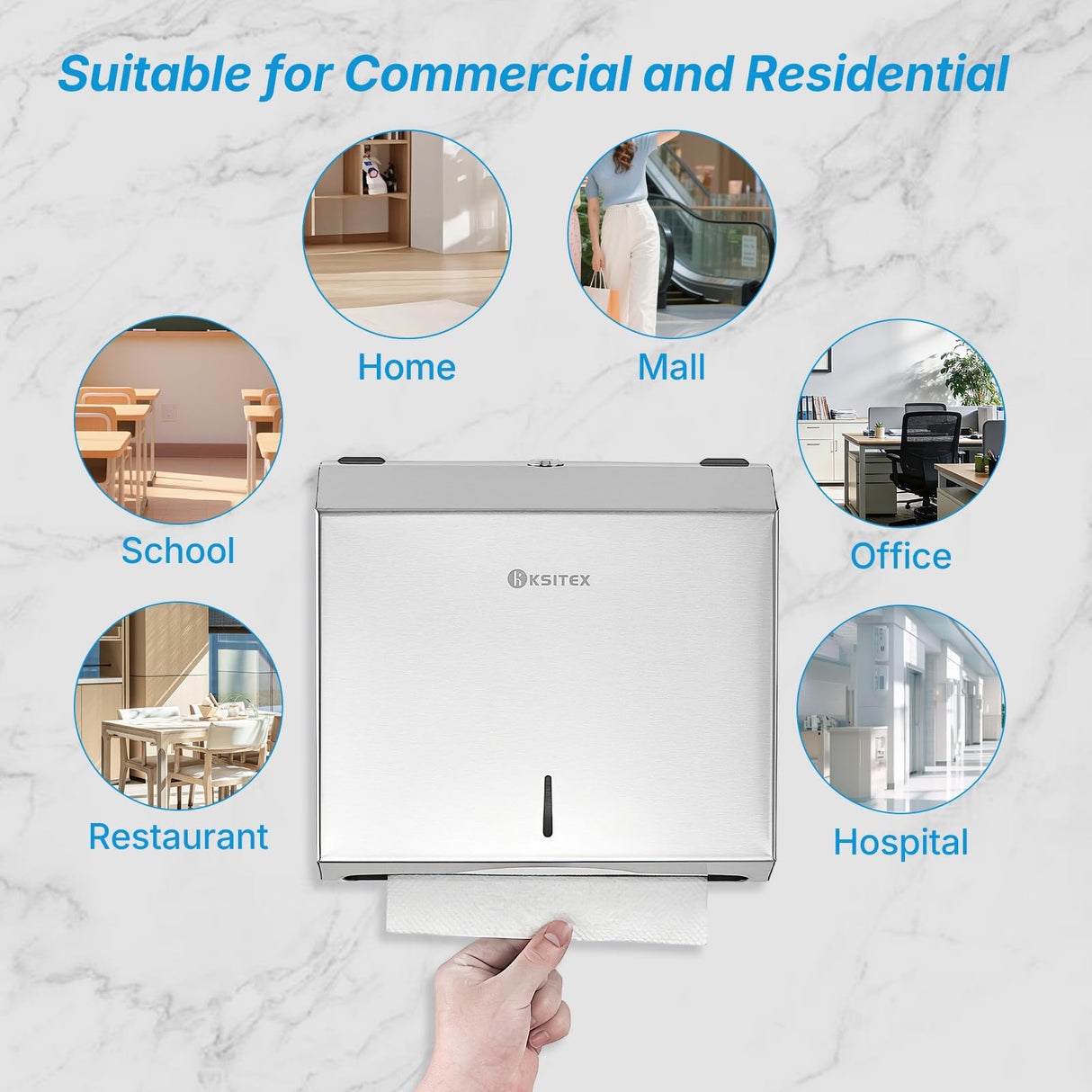 Paper Towel Holder Dispenser Wall Mount, SUS304 Stainless Steel Paper Towel Dispenser, Toilet Paper Napkin Holder, C Fold Multifold Trifold Paper Towel Dispenser, Hand Towel Dispenser for Commercial