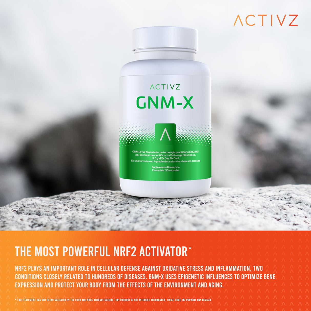 ACTIVZ GNM-X - Nrf2 Activator for Genetic Cellular Defense and Enhanced Well-Being - Supports Longevity and Epigenetic Health - 30 Capsules