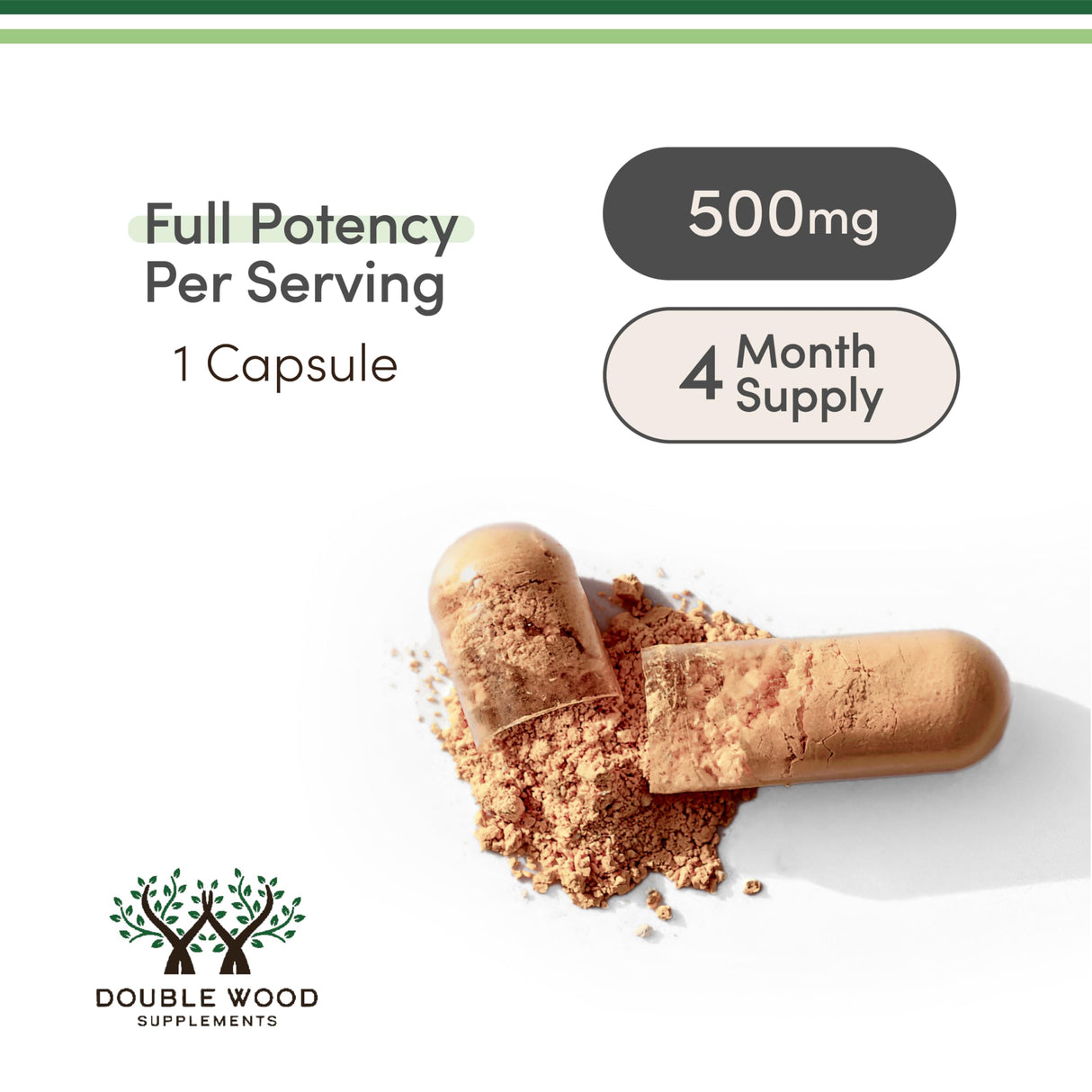 Rhodiola Rosea Supplement 500mg, 120 Vegan Capsules (Third Party Test, Gluten Free, 3% Salidrosides, 1% Rosavins Extract) for Performance, Calming, Motivation by Double Wood