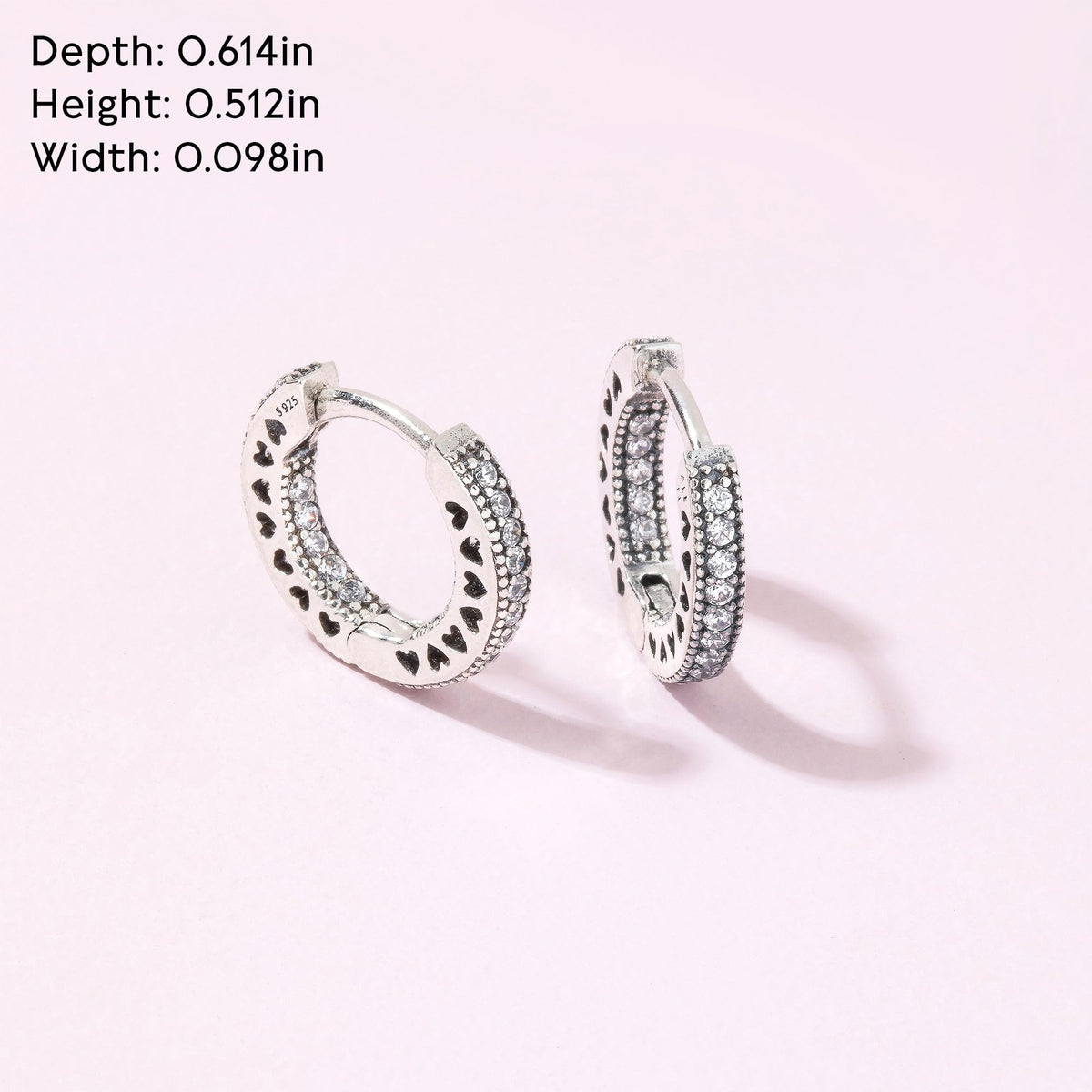 PANDORA Pavé Heart Hoop Earrings - Elegant Earrings for Women - Great Gift for Her - Made with Sterling Silver & Cubic Zirconia