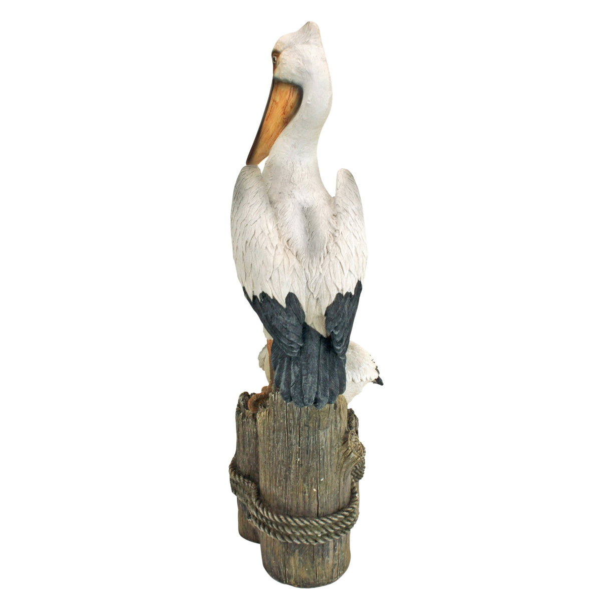 Design Toscano Coastal Decor Ocean's Perch Pelicans Garden Bird Statue, 9 Inch Wide, 24 Inch Tall, Cast Stone Resin, Full Color Finish