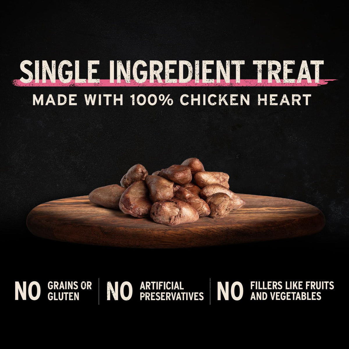 Vital Essentials Freeze Dried Raw Chicken Hearts Dog Treats, 3.75 oz Bag