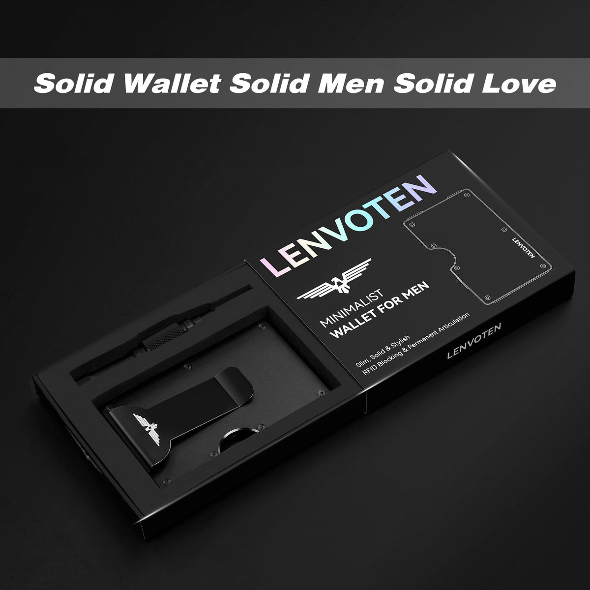 Lenvoten Upgraded Hinged Minimalist Wallet for Men, RFID Blocking Wallet