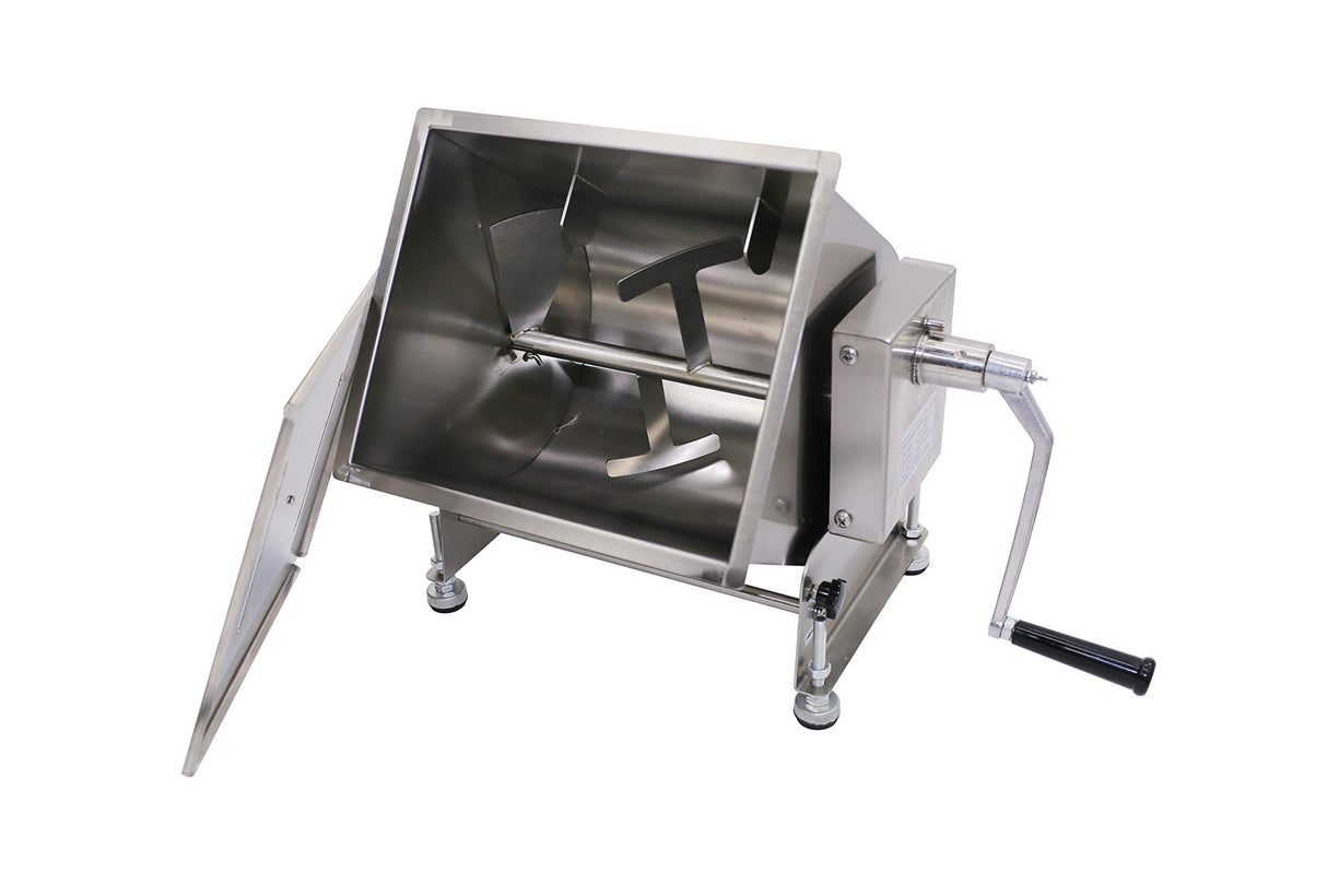 Commercial Stainless Steel 16.5-Pound/10-Liter Capacity Tilt Tank Manual Meat Mixers,(Mixing Maximum 16.5-Pound for Meat),Sausage Mixer Machine Meat Processing Equipment
