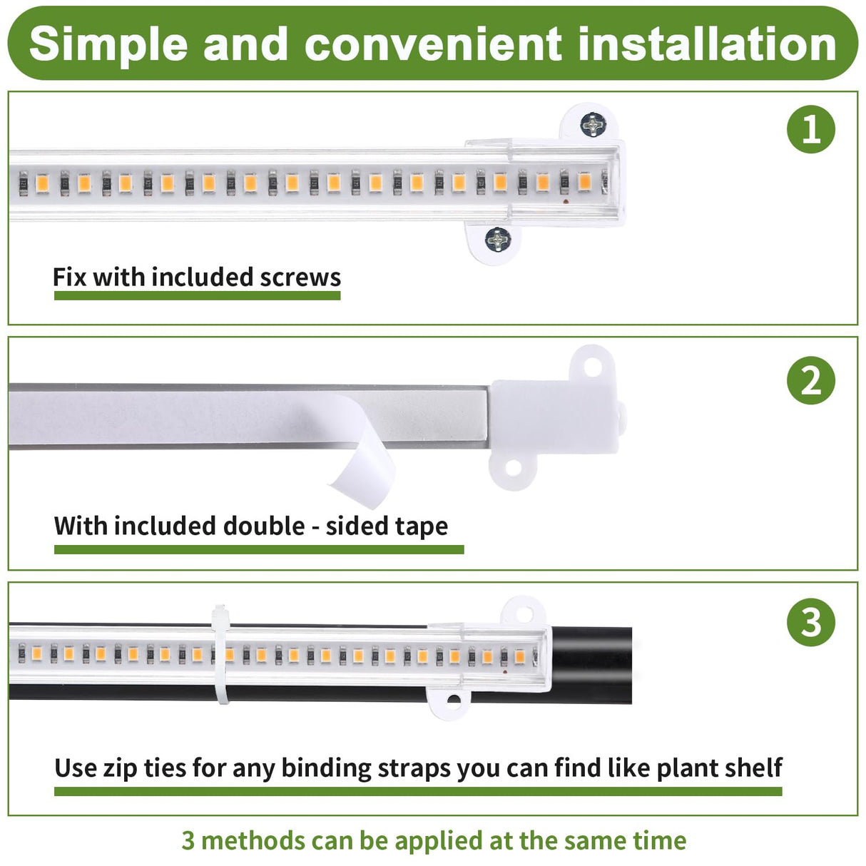 8.6'' LED Grow Light Strips, Full Spectrum 3500K Grow Lights for Indoor Plants, 4 Head with 3/9/12H Timer, 10 Dimmable Levels, Suitable for Seedling, Succulent, Plant Shelf and Greenhouse, 1-Pack