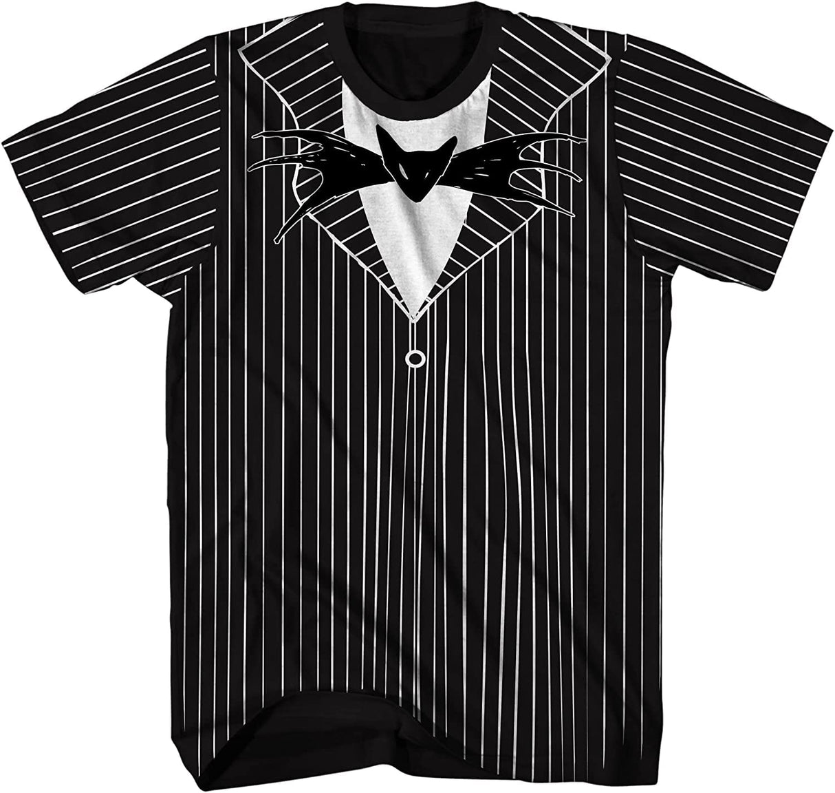 Disney Nightmare Before Christmas Jack Skellington Costume Suit T-Shirt(LG, Front/Back) Black