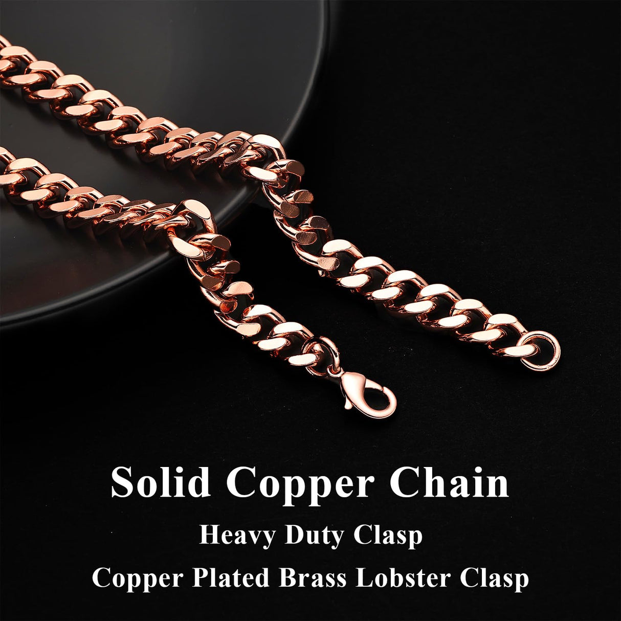 Heavenly Metals Copper Bracelet for Men & Women β 99.9% Pure Copper Cuban Link Chain β 5mm, 7mm, 9mm, 12mm Width β 6.5" to 9" Length β Gift Box Included β USA Brand