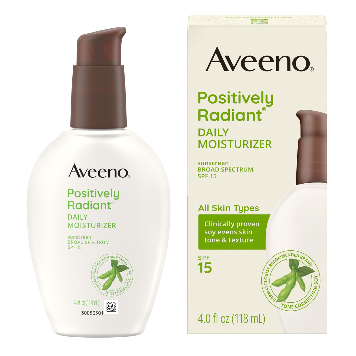 Aveeno Positively Radiant Face Moisturizer, SPF 15, 4 fl. oz