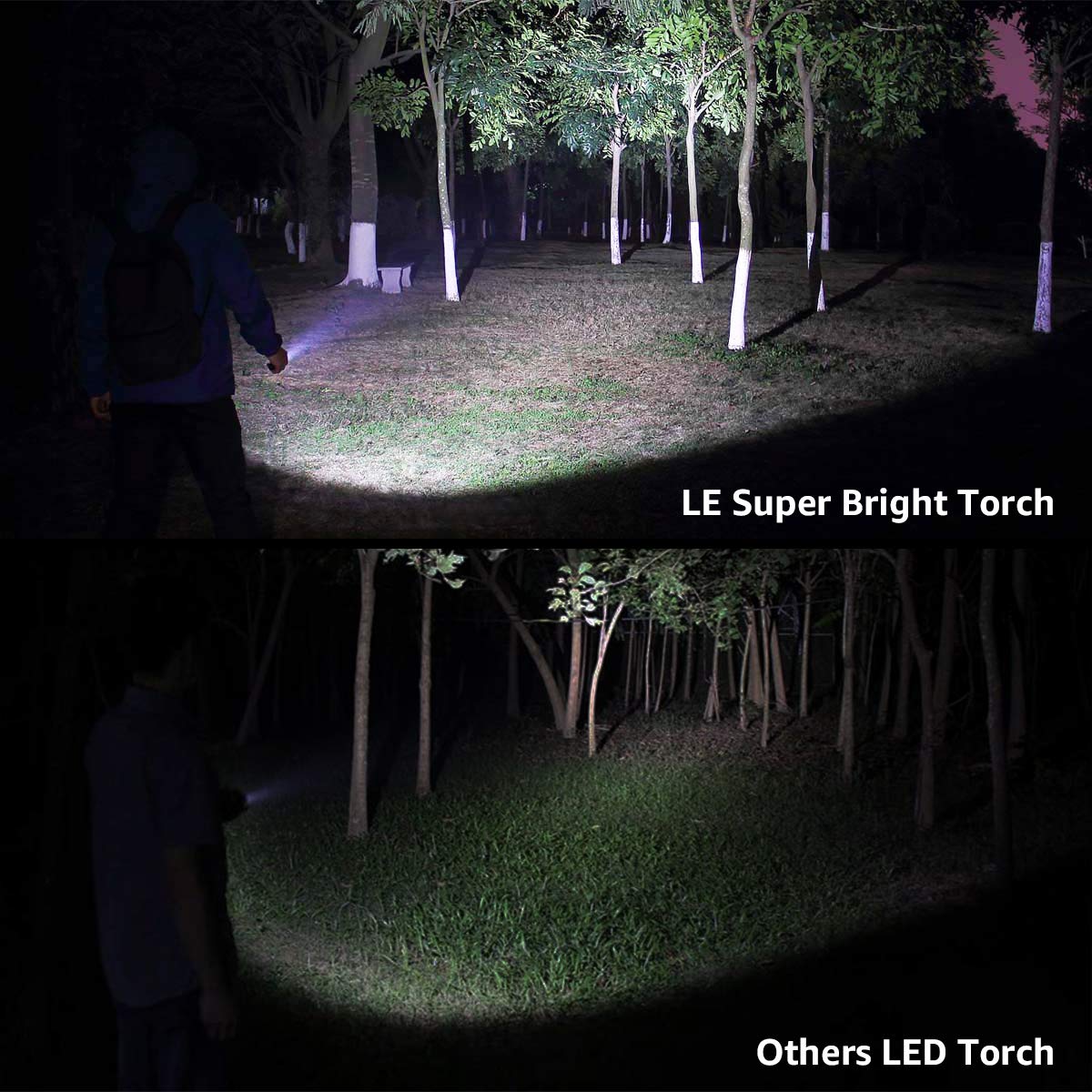 Lighting EVER LED Flashlights High Lumens, Small Flashlight, Waterproof, Adjustable Focus Flash Light for Outdoor, Emergency, Camping, AAA Batteries Included, 2 Pack