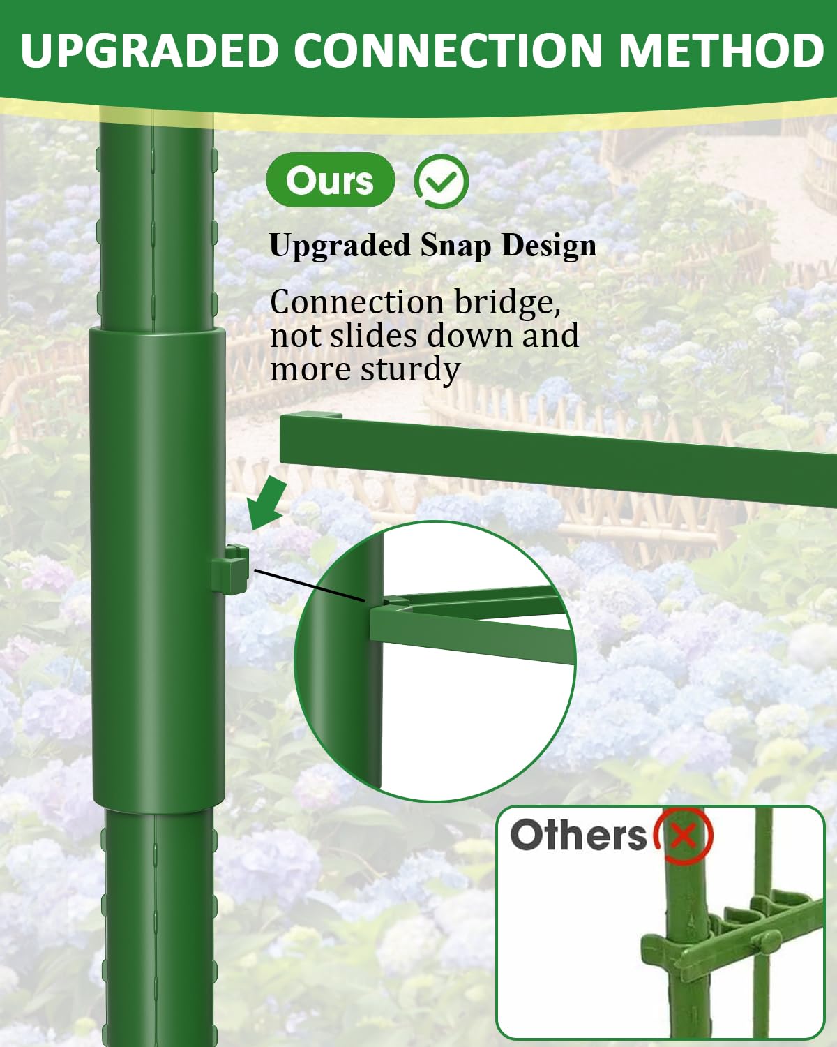 MYMULIKE 6 Pack Tomato Cages for Garden, 51in*13in Adjustable Tomatoes Plant Stakes Support Cages Trellis, Garden Trellis for Vegetable Flowers Fruits Climbing Plants- 20 Binding Wires Included