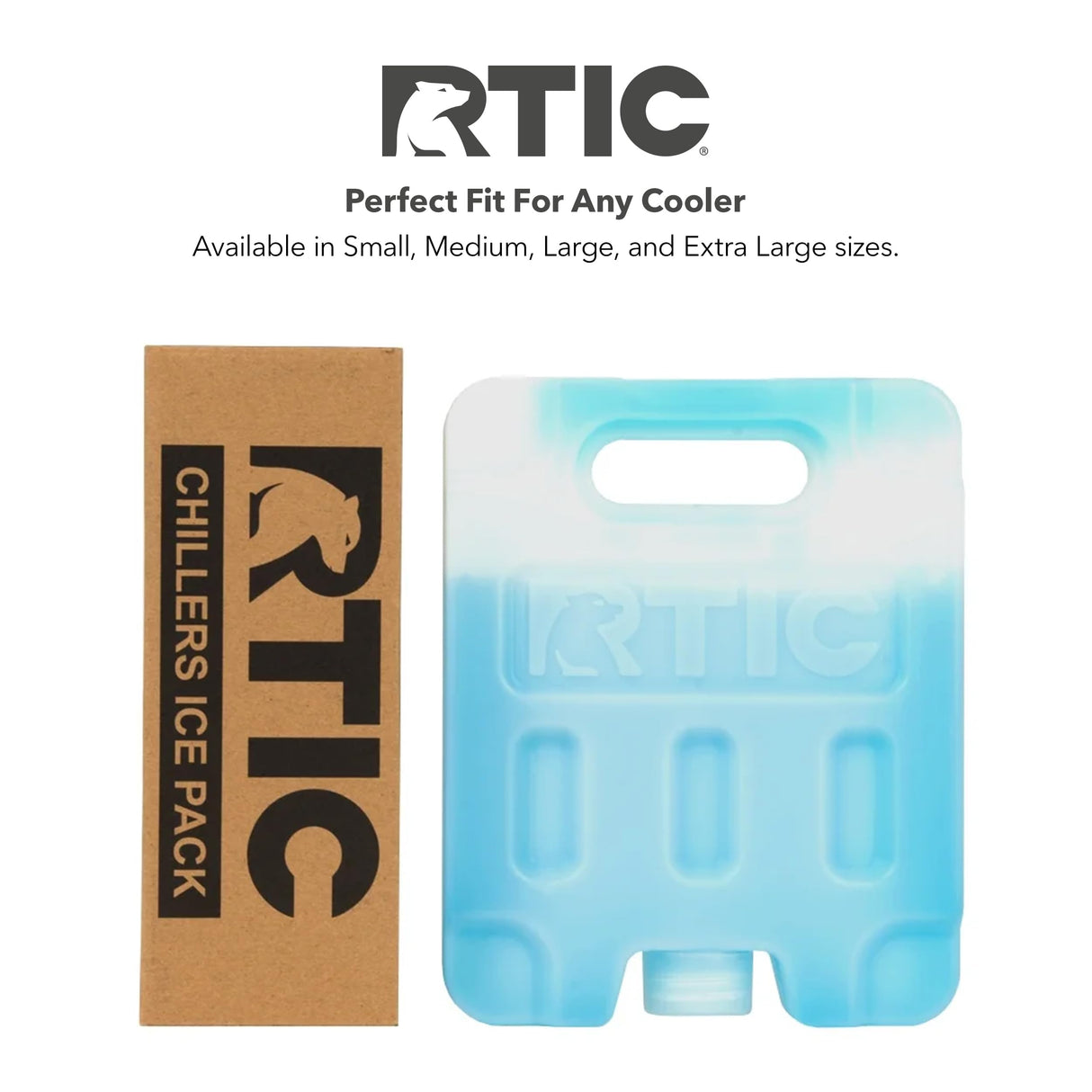 RTIC Refreezable Reusable Cooler Ice Packs Cold Ice Chest Pack Long-Lasting with Break-Resistant Design, for Food and Drink, Perfect for Travel and Storage, Small (2 Pack)