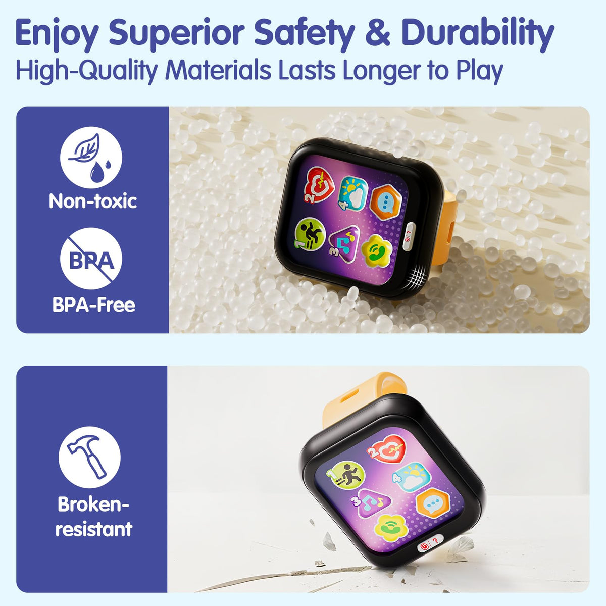 HOLA Toys for 1 Year Old Boys & Girls, 7 Functions Baby Musical Toy Watch, Learning & Travel Baby Toys 6-12-18 Months, Birthday Gift for Boys & Girls Christmas Stocking Stuffers