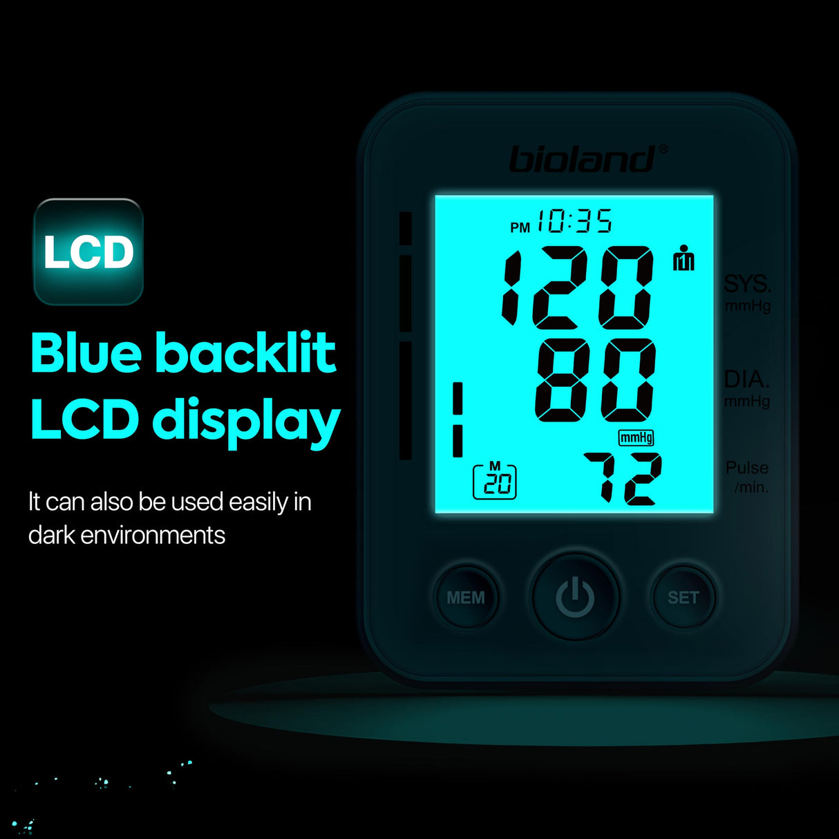LinkSun Blood Pressure Monitor Upper Arm Large Cuff, Backlit Large LCD Screen, Automatic Digital Blood Pressure Machine, Adjustable BP Cuff, BPM Model - 2008