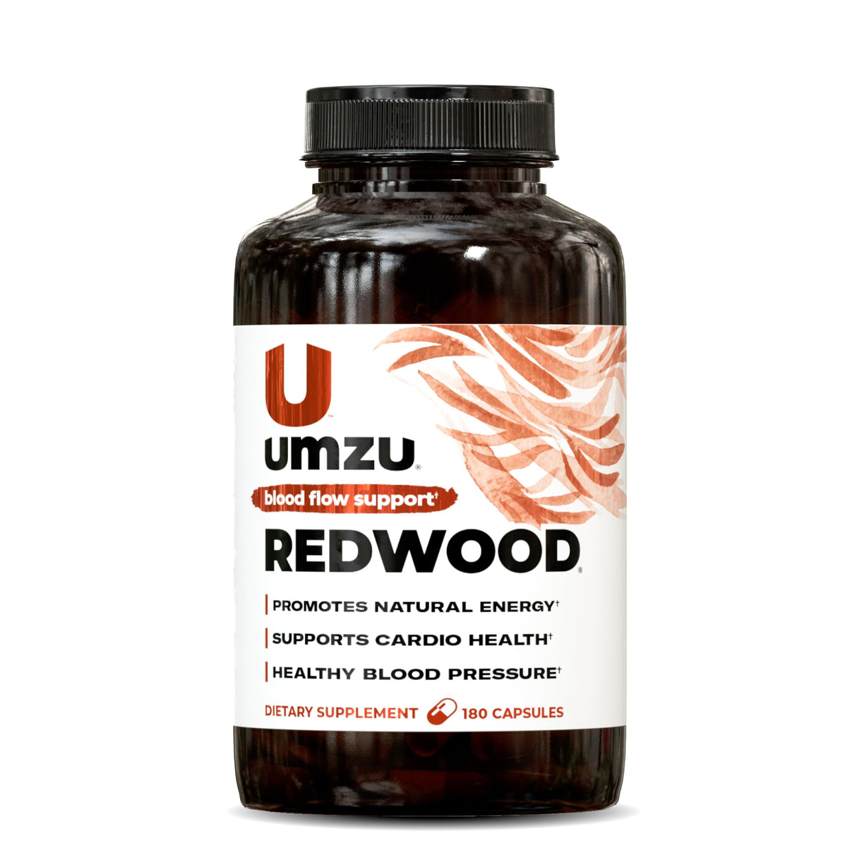UMZU Redwood Blood Flow Nitric Oxide Supplement for Men & Women, Blood Pressure, Circulation, Stamina, Energy (30 Day Supply | 180 Capsules)
