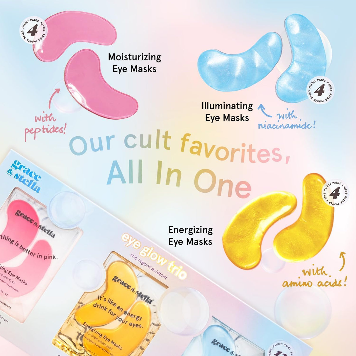 grace & stella Under Eye Patches (12 pairs) Eye Masks for Puffy Eyes and Dark Circles - Stocking Stuffers, Christmas Gifts for Women - Gifts for Birthdays, Bachelorette Party, Bridesmaids, Self Care