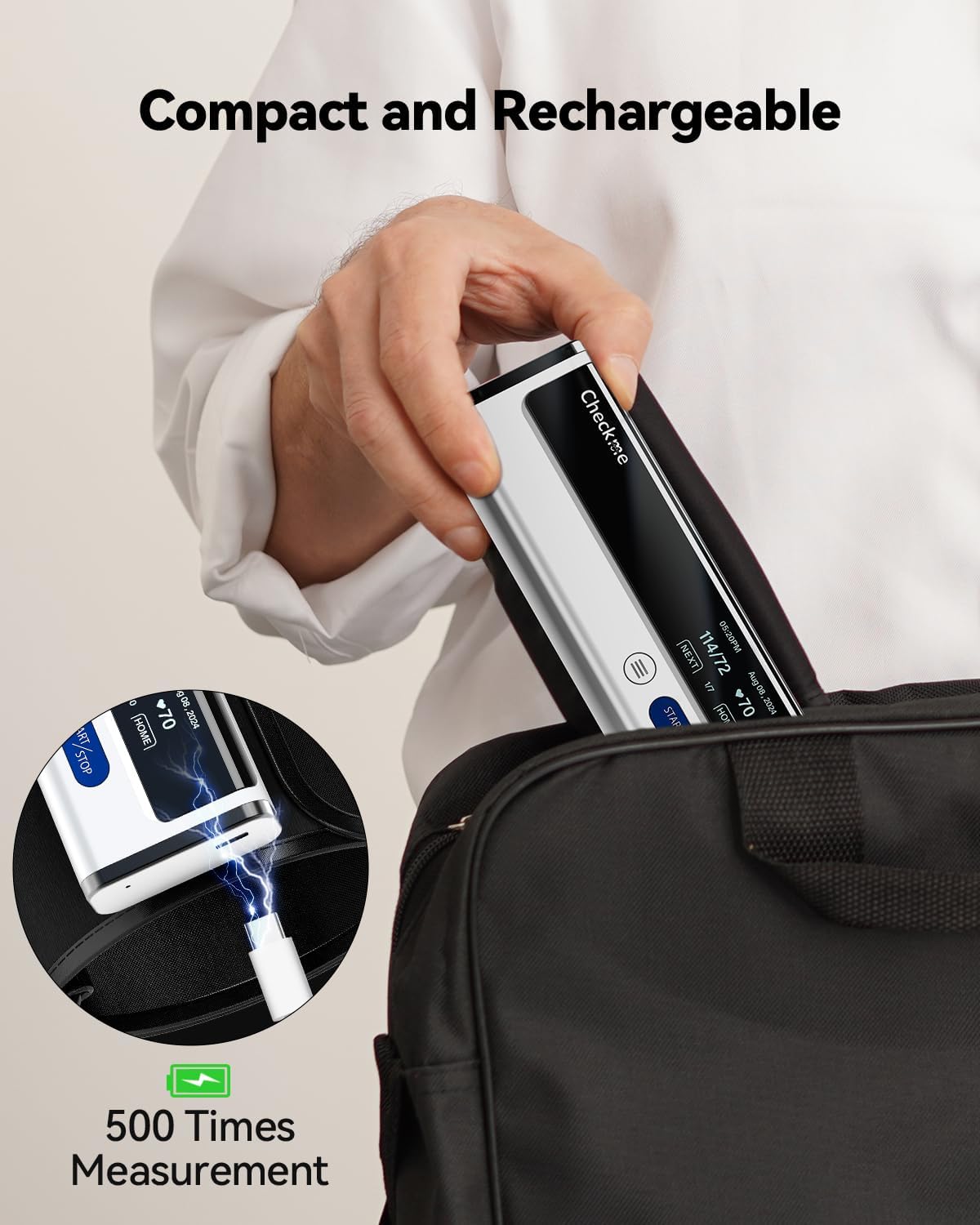 Checkme BP2A Blood Pressure Monitor for Home Use Upper Arm - Bluetooth BP Machine Cuff, Accurate Digital Readings in 30 Seconds, Unlimited Data Stored in App for iOS & Android, FSA/HSA Eligible