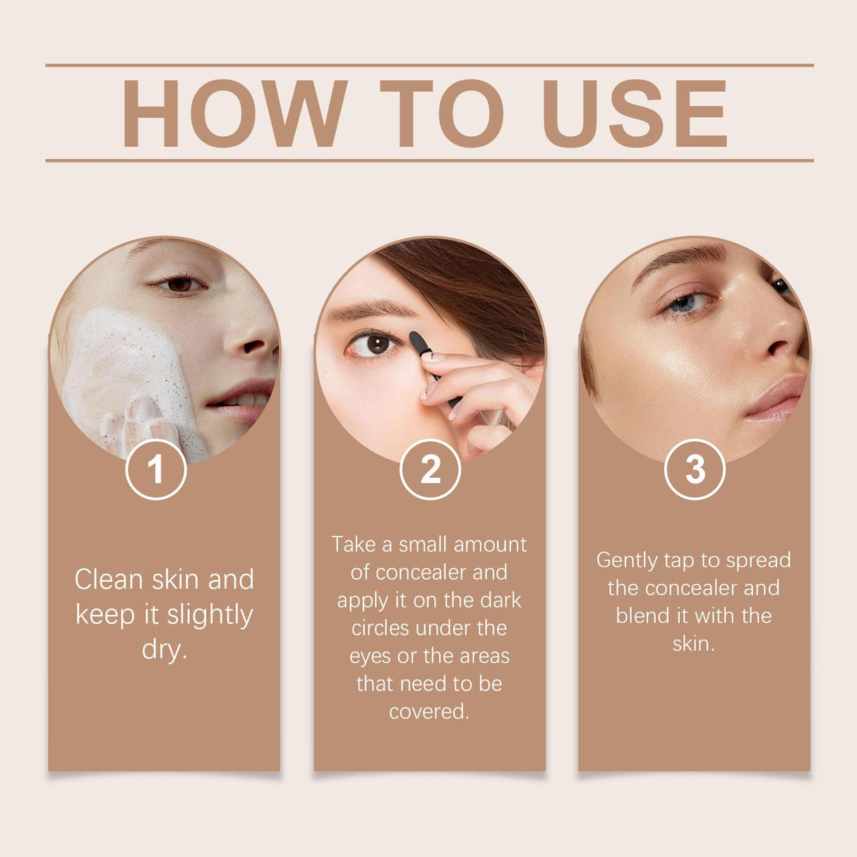 Colored Clay CC Undereye Corrector, Under Eye Color Corrector for Dark Circles with Brush, Under Eye Concealer,Conceal Hydrating Concealer for Women (1PCS-Natural)