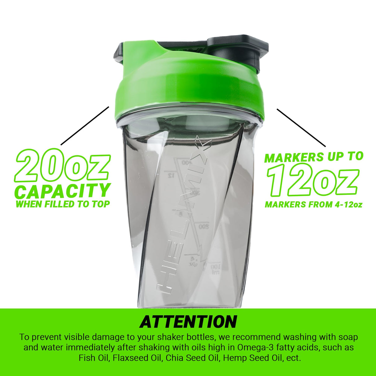 HELIMIX 1.5 Vortex Blender Shaker Bottle Holds Upto 20oz | No Blending Ball or Whisk | USA Made | Portable Pre Workout Whey Protein Drink Shaker Cup | Mixes Cocktails Smoothies Shakes | Top Rack Safe