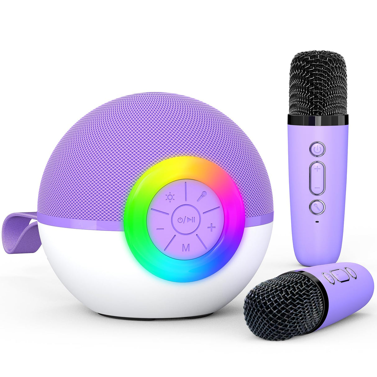 Heroange Karaoke Microphone Machine Toys for Kids Adults, Mini Portable Bluetooth Speaker with 2 Wireless Mics, Christmas Birthday Gifts for Boys Girls Ages 3 4 5 6 7 8 9 10 11 12+ Year (Purple)