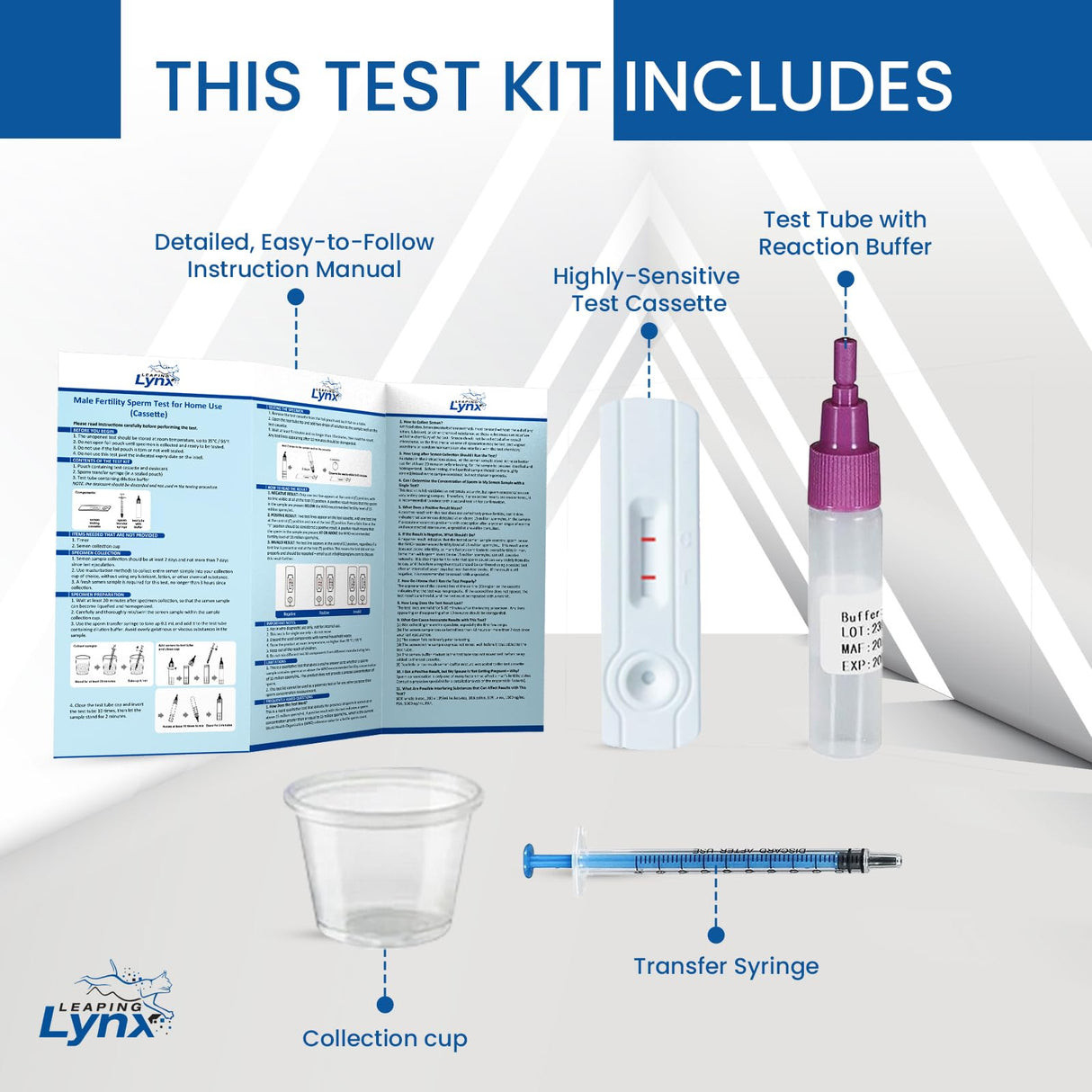 Male Fertility Test Kit, Shows Normal or Low Sperm Count, Easy Sperm Test Results in Minutes, Combine with Male Fertility Supplements for Sperm Health Vasectomy Test Kit Sperm Check Test Kit