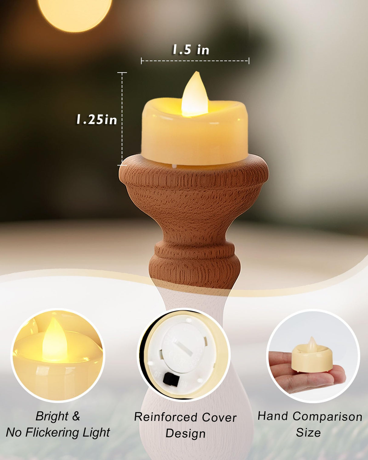 5plots Flameless Candles, 100 Pack LED Tea Lights Candles Battery Operated, Electric Tea Lights, Flameless Tealight Candles for Halloween Diwali Fall Christmas Wedding