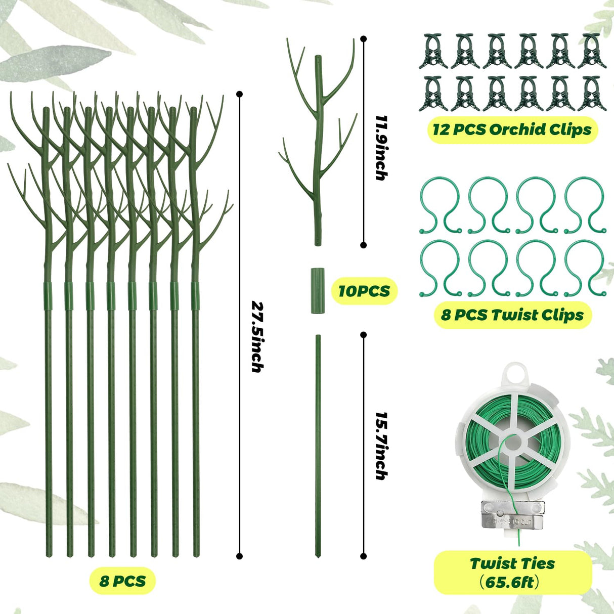 8 Pack Monstera Plant Support Stakes, Detachable Twig Plant Support