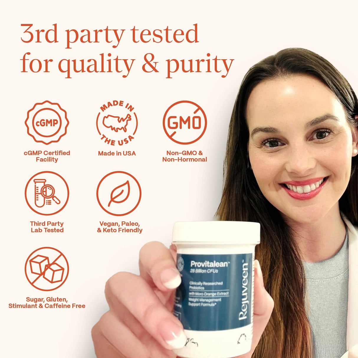 Rejuveen Provitalean GLP-1 Booster & Metabolism Fuel for Women | Mute Cravings for Belly Fat & Resistant Waistlines | B420 Probiotic, Morosil, Chromium | Vegan, Stimulant-Free, Gluten-Free | 30 Ct