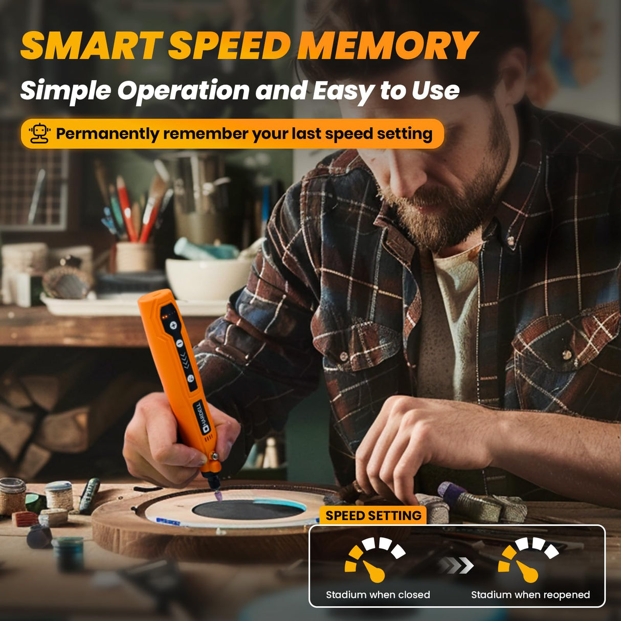 HARDELL Mini Cordless Rotary Tool, 5-Speed and USB Charging Rotary Tool Kit with 69 Accessories, Multi-Purpose 3.7V Power Rotary Tool for Sanding, Polishing, Drilling, Etching, Engraving, DIY Crafts